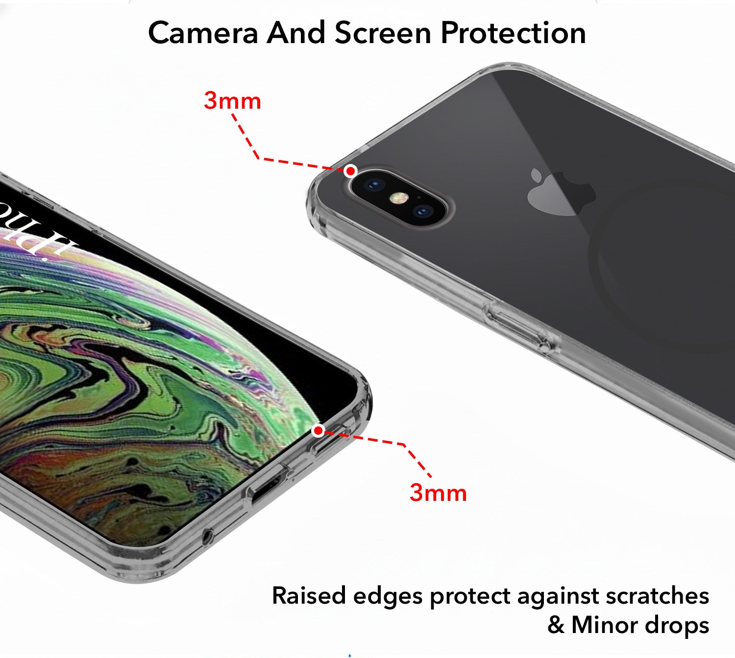 For Apple iPhone Xs Back Cover Case Silicone (Slim Paper Thin | Camera Protection Bump | Minimalist Professional | Soft Flexible)