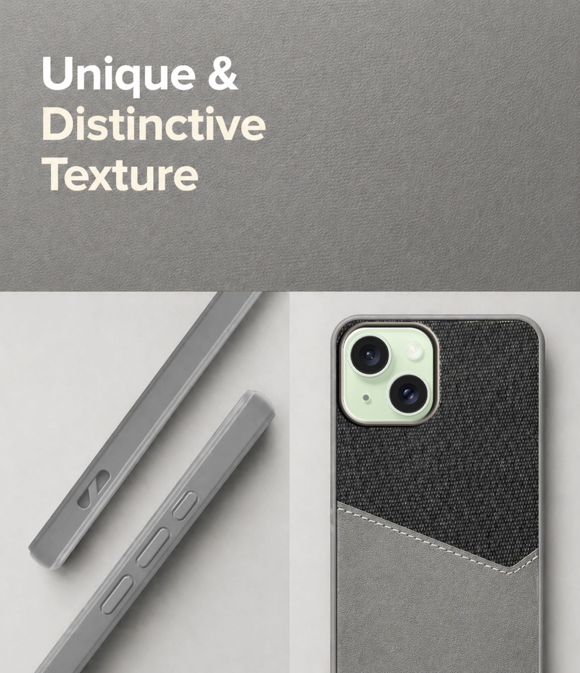 For Apple iPhone 15 Back Cover Case (Dual PU Leather Stitch | Professional Minimalist | Soft and Flexible)