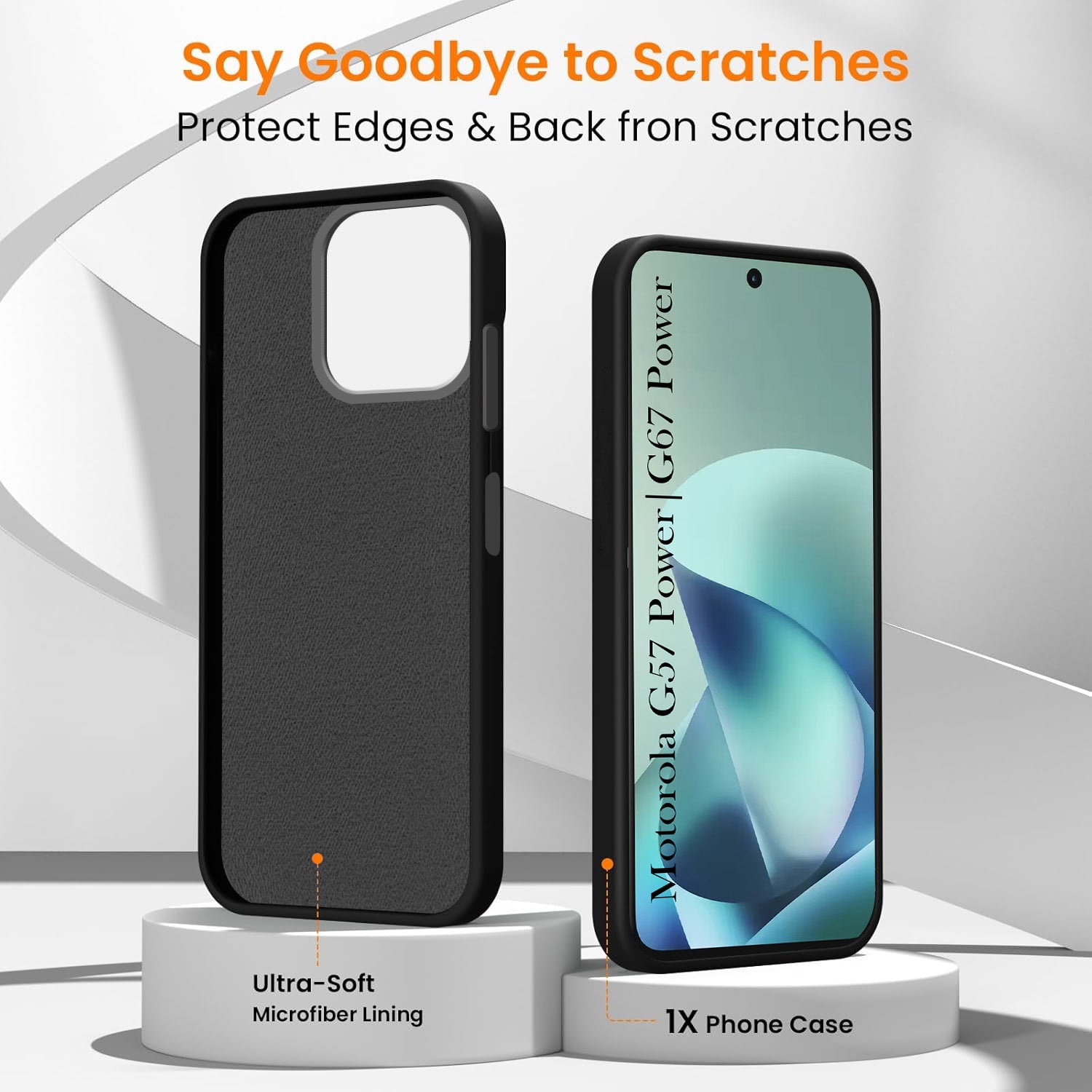 For Motorola Moto G67 Power | G57 Power Back Cover Case Rubberised (Textured Grip Design | Micro-Fiber Cloth Inside | Slim and Light Weight | Soft Touch and Feel)