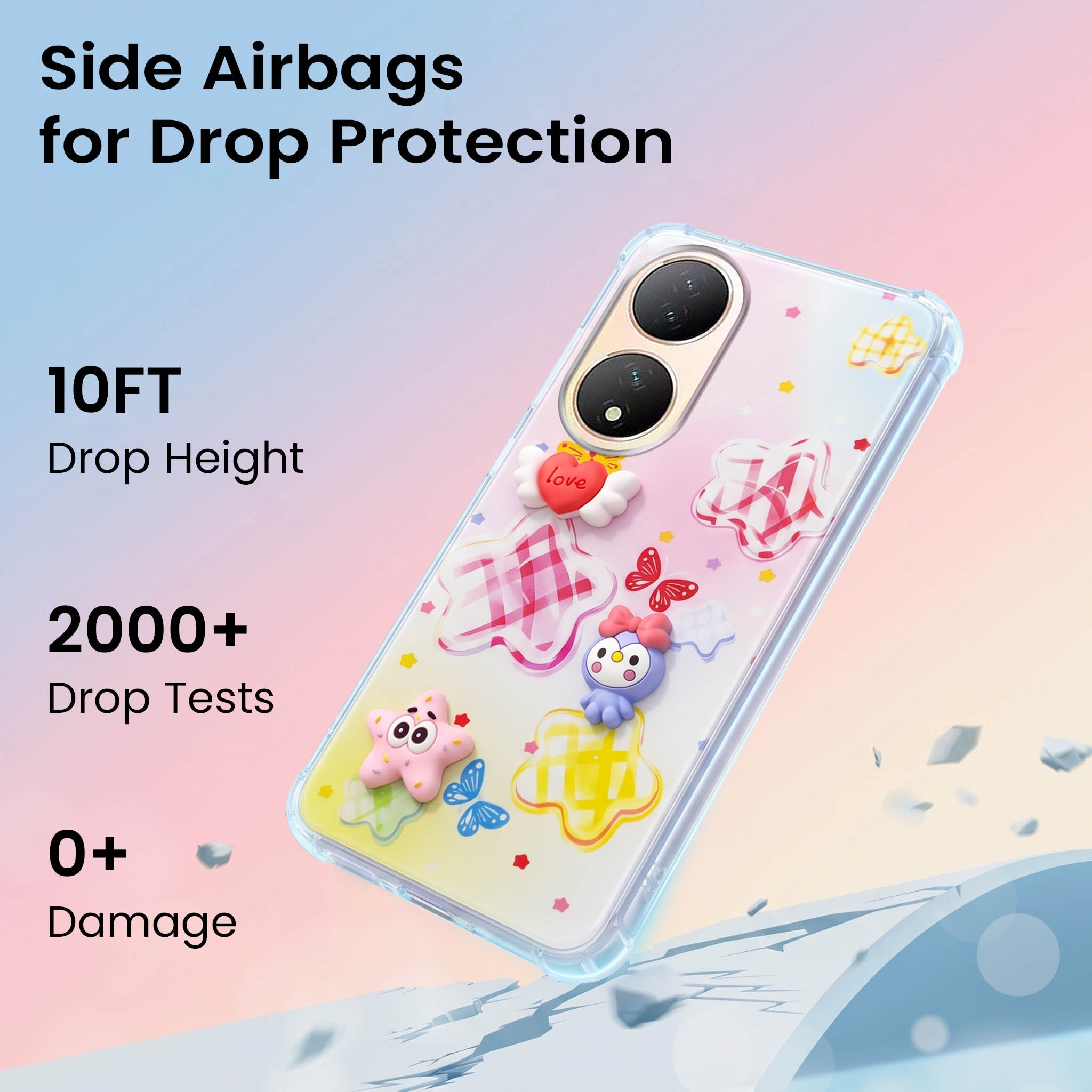 For Vivo Y100 Back Cover Case (3D Cute Cartoons | Hard Back Side Soft | Matte Premium Finish | HD Printing)