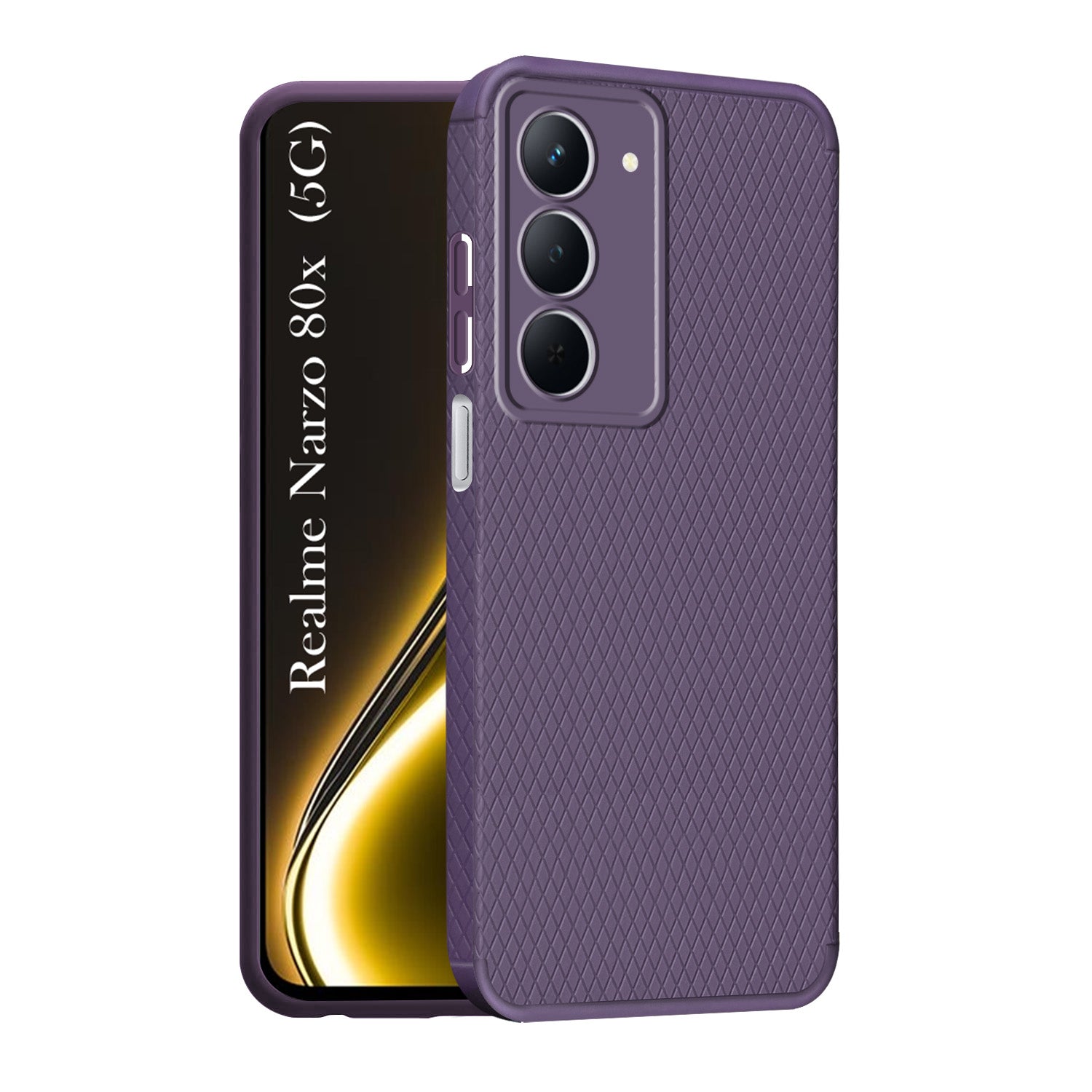 For Realme Narzo 80x Back Cover Case (Liquid Silicone | Side Grip | Camera Protection)