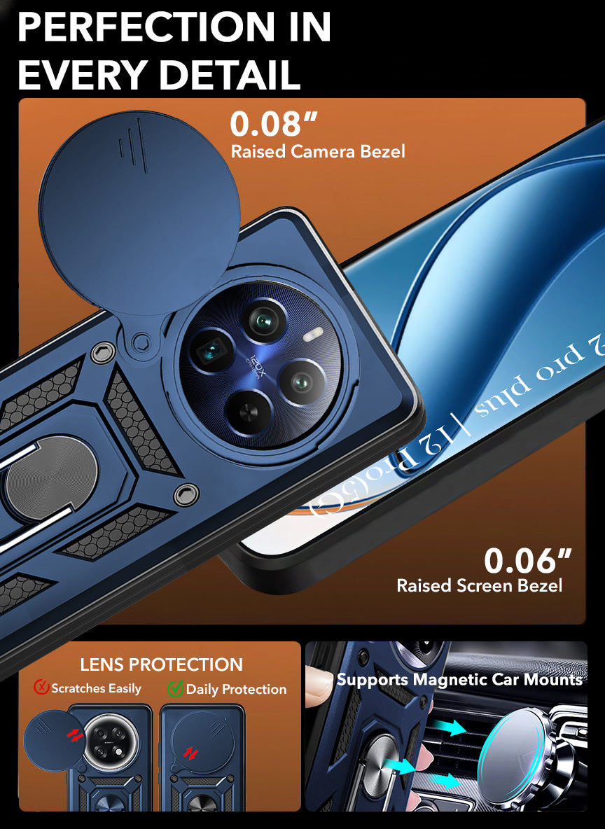 For Realme 12 Pro Plus | Realme 12 Pro Back Cover Case (Hybrid Dual Armor Polycarbonate)