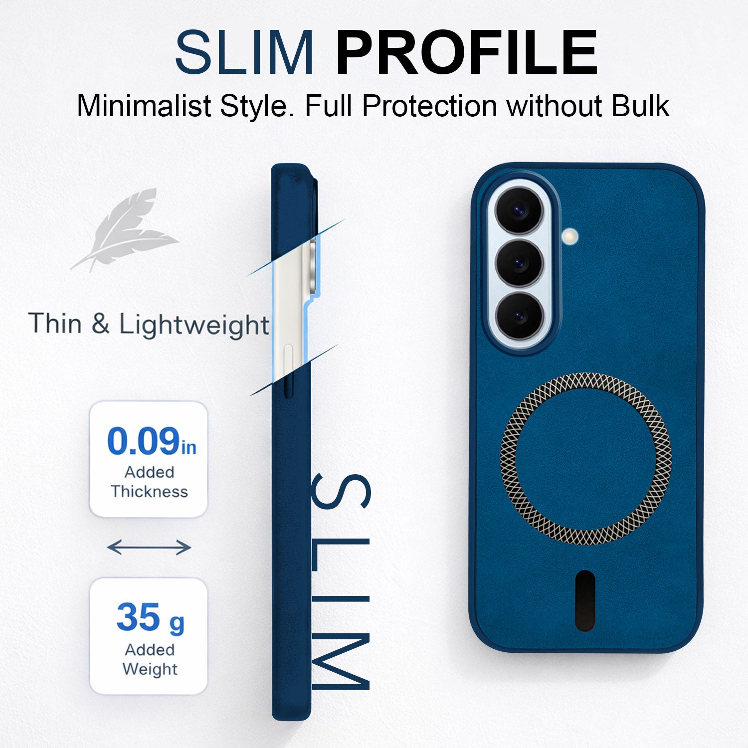 For Samsung Galaxy S26 5G Back Cover Case Leather Finish (MagSafe Compatible Wireless Charging | Soft Touch | Camera Bump Protection)
