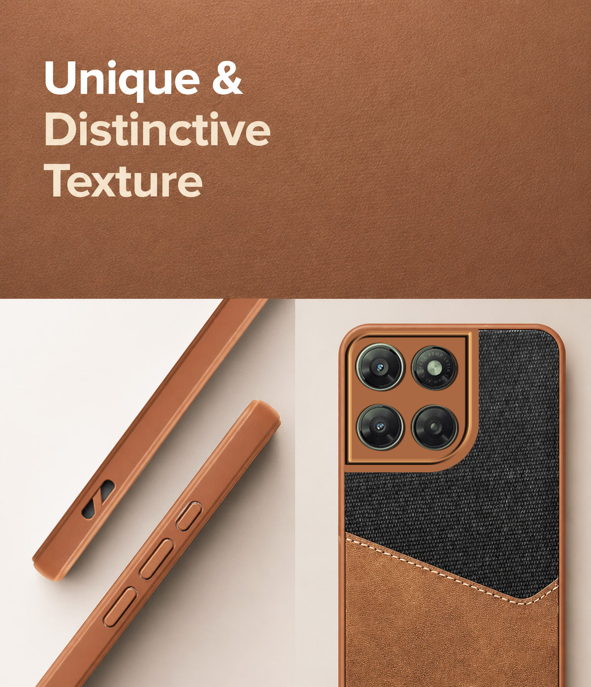 For Motorola Moto G77 Power Back Cover Case (Dual PU Leather Stitch | Professional Minimalist | Soft and Flexible)