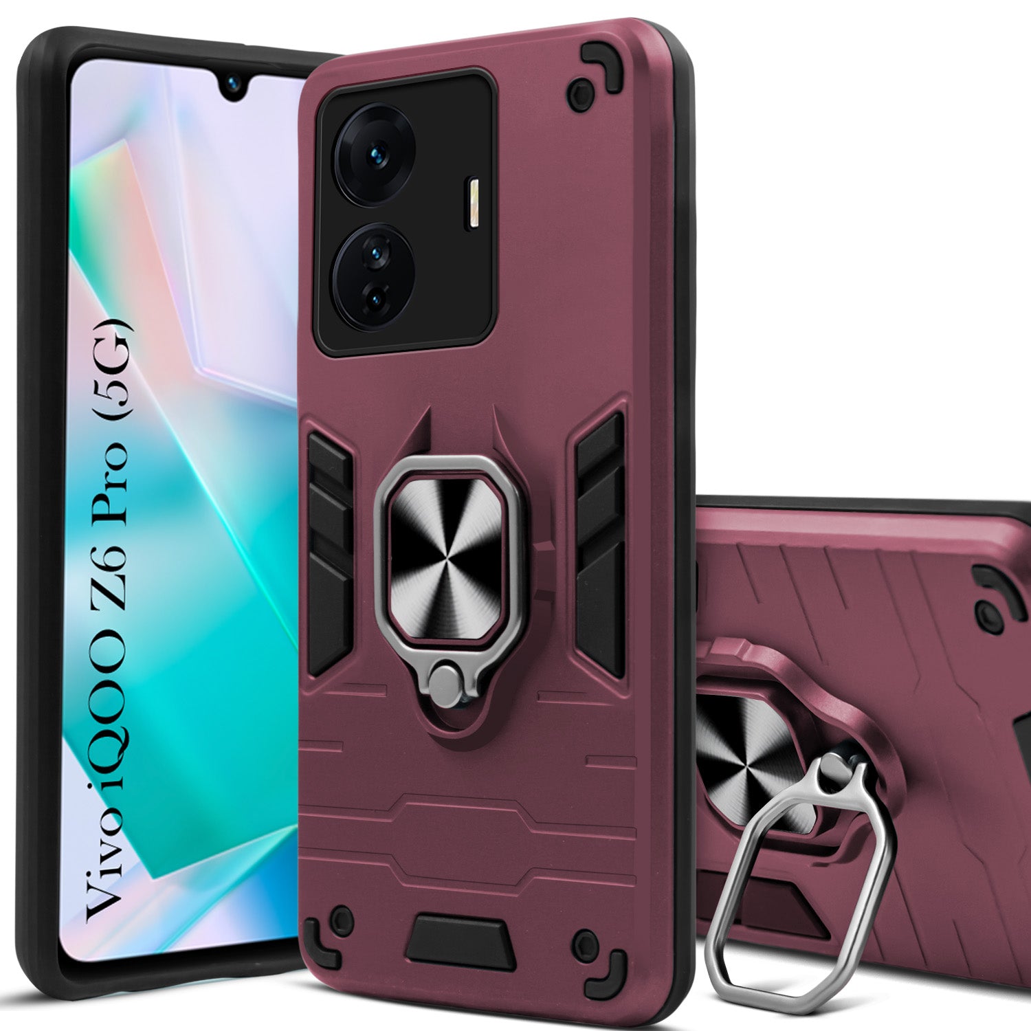 For Vivo iQOO Z6 Pro Back Cover Case (Shockproof Polycarbonate Dual Layer Hybrid Armor)