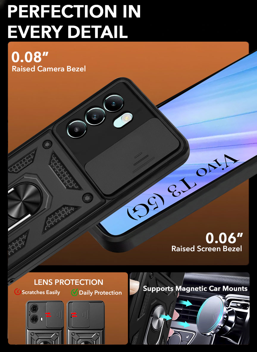 For Vivo T3 5G Back Cover Case (Hybrid Dual Armor Polycarbonate)