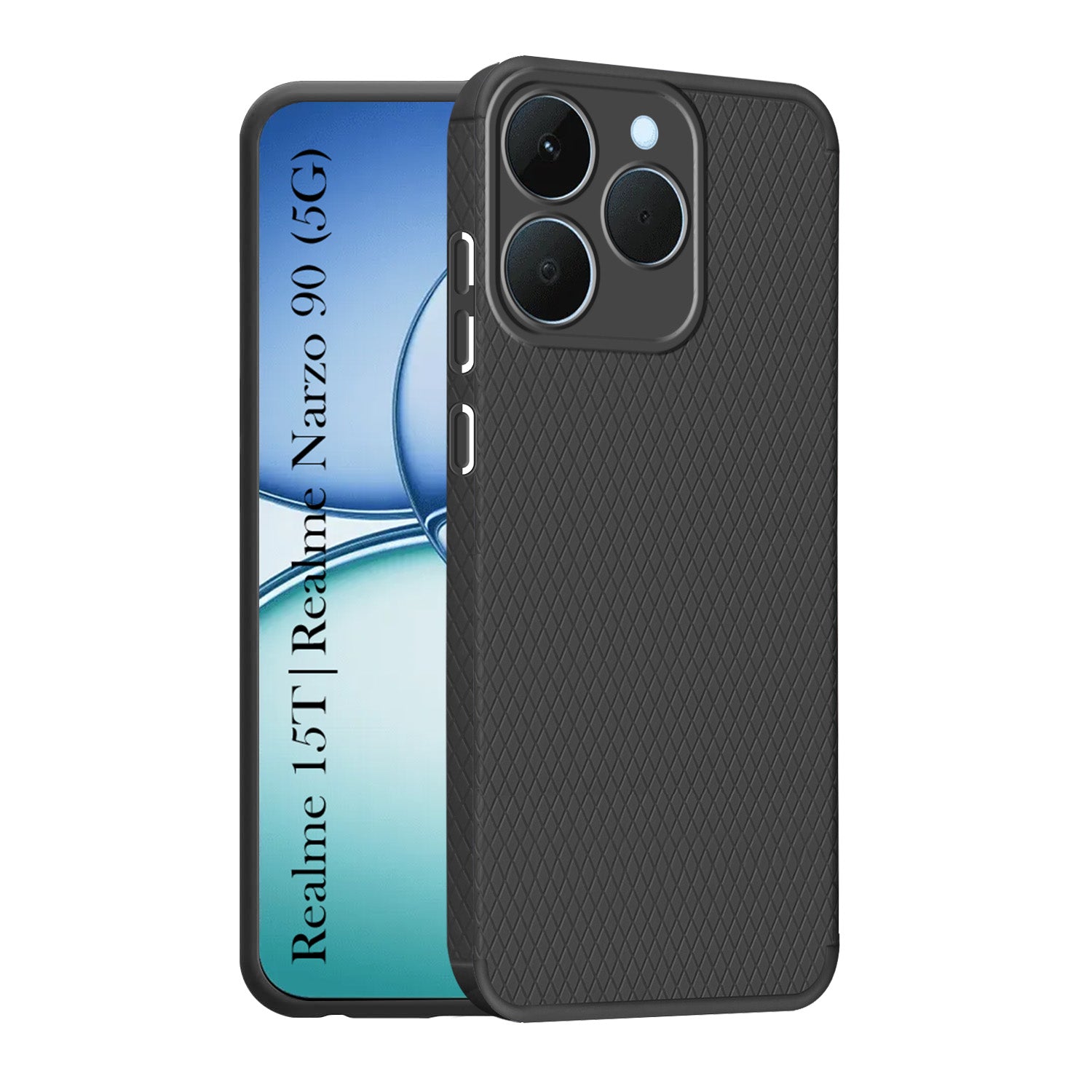 For Realme 15T | Realme Narzo 90 Back Cover Case(Camera Protection | Side Grip Texture | Soft and Flexible)