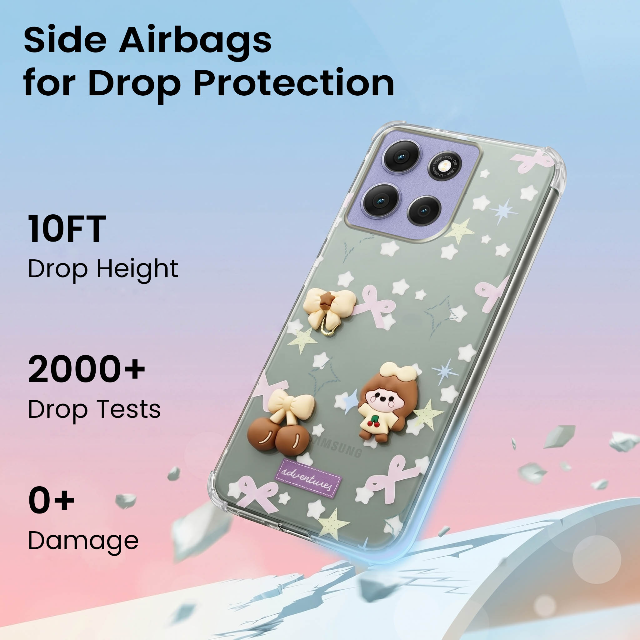 For Motorola Moto G86 Power Back Cover Case (3D Cute Cartoons | Hard Back Side Soft | Matte Premium Finish | HD Printing)
