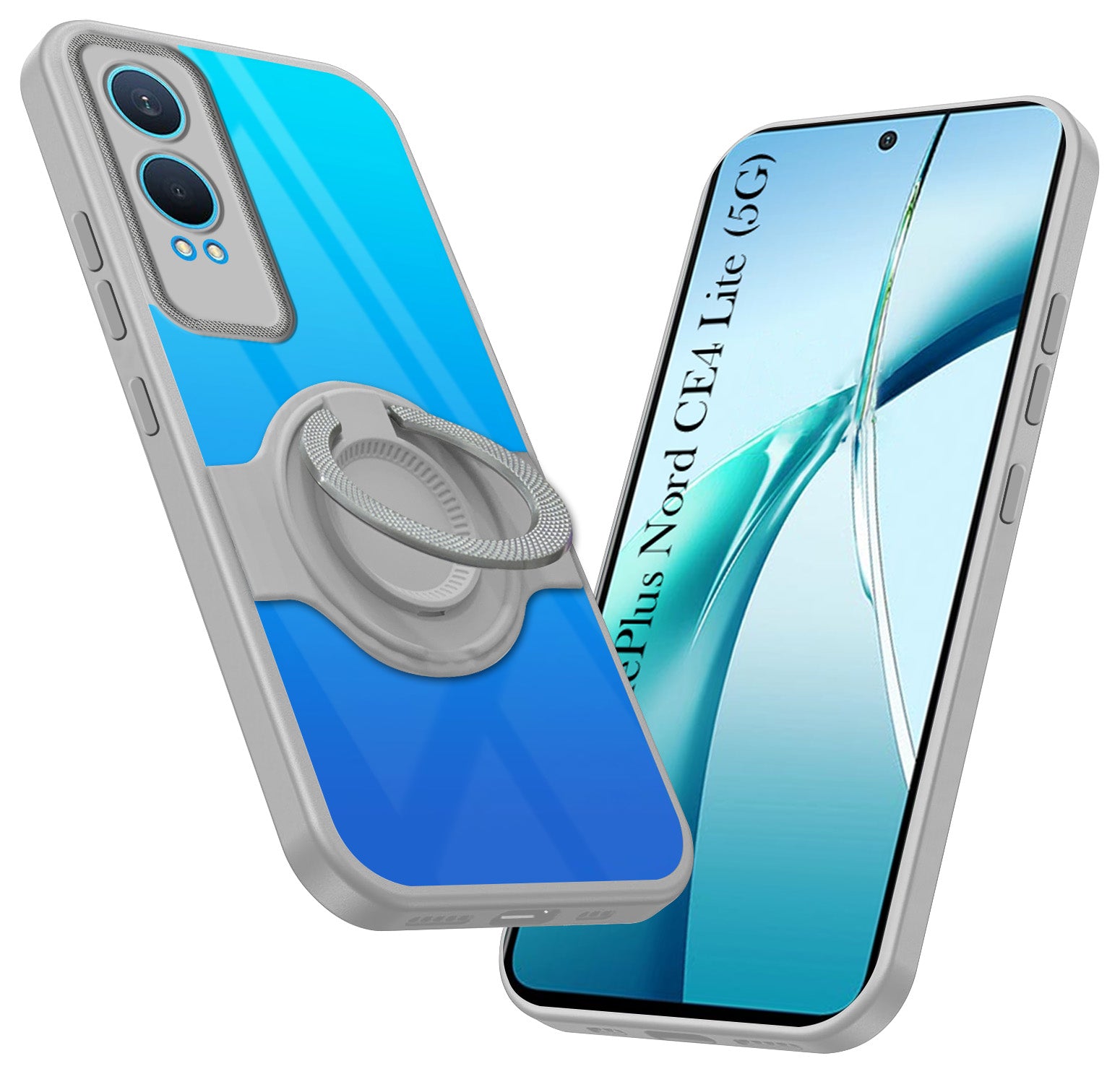 For OnePlus Nord CE 4 Lite Back Cover Case with stand (Built-in Ring Holder Kickstand | Lifetime Anti Yellow | Camera Protection)