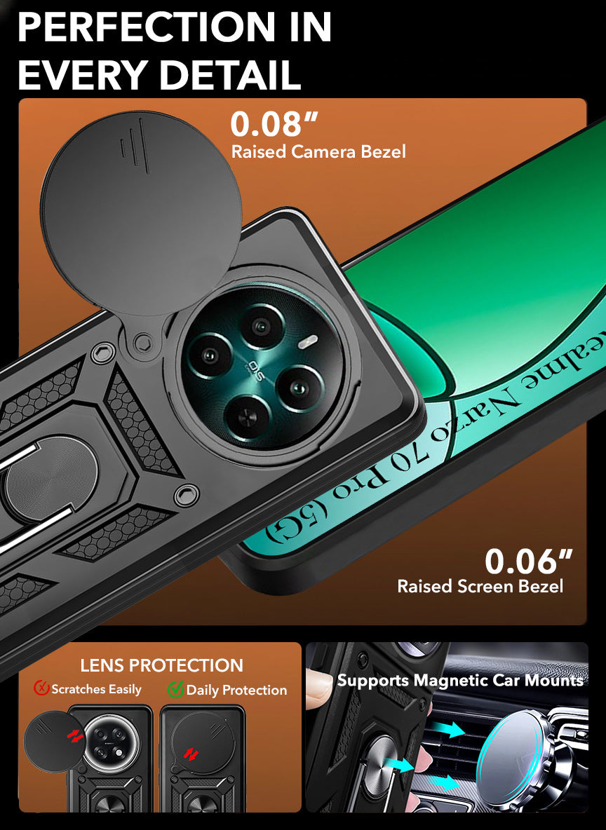 For Realme Narzo 70 Pro Back Cover Case (Hybrid Dual Armor Polycarbonate)
