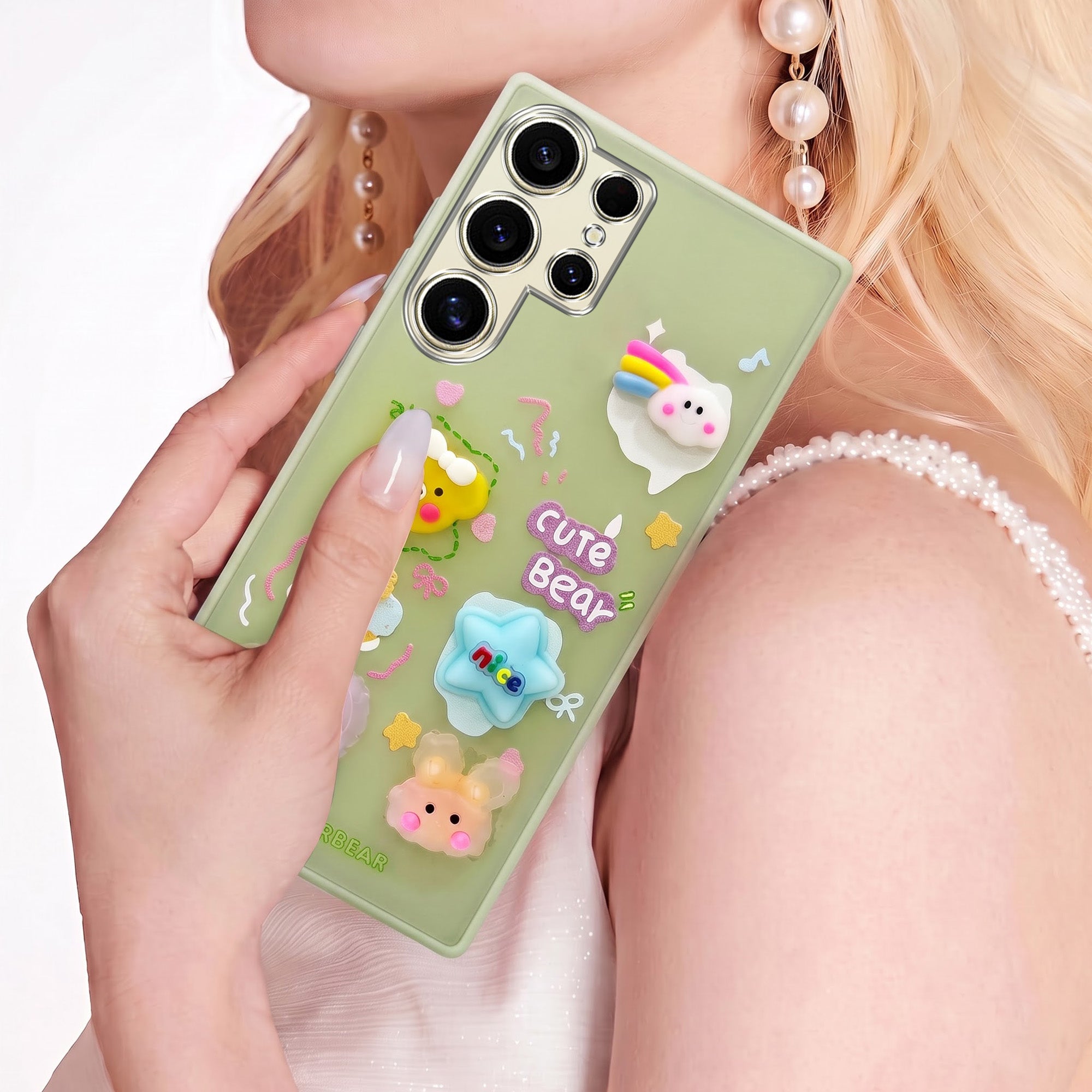For Samsung Galaxy S24 Ultra Back Cover Case (3D Cute Cartoons | Hard Back Side Soft | Matte Premium Finish | HD Printing)