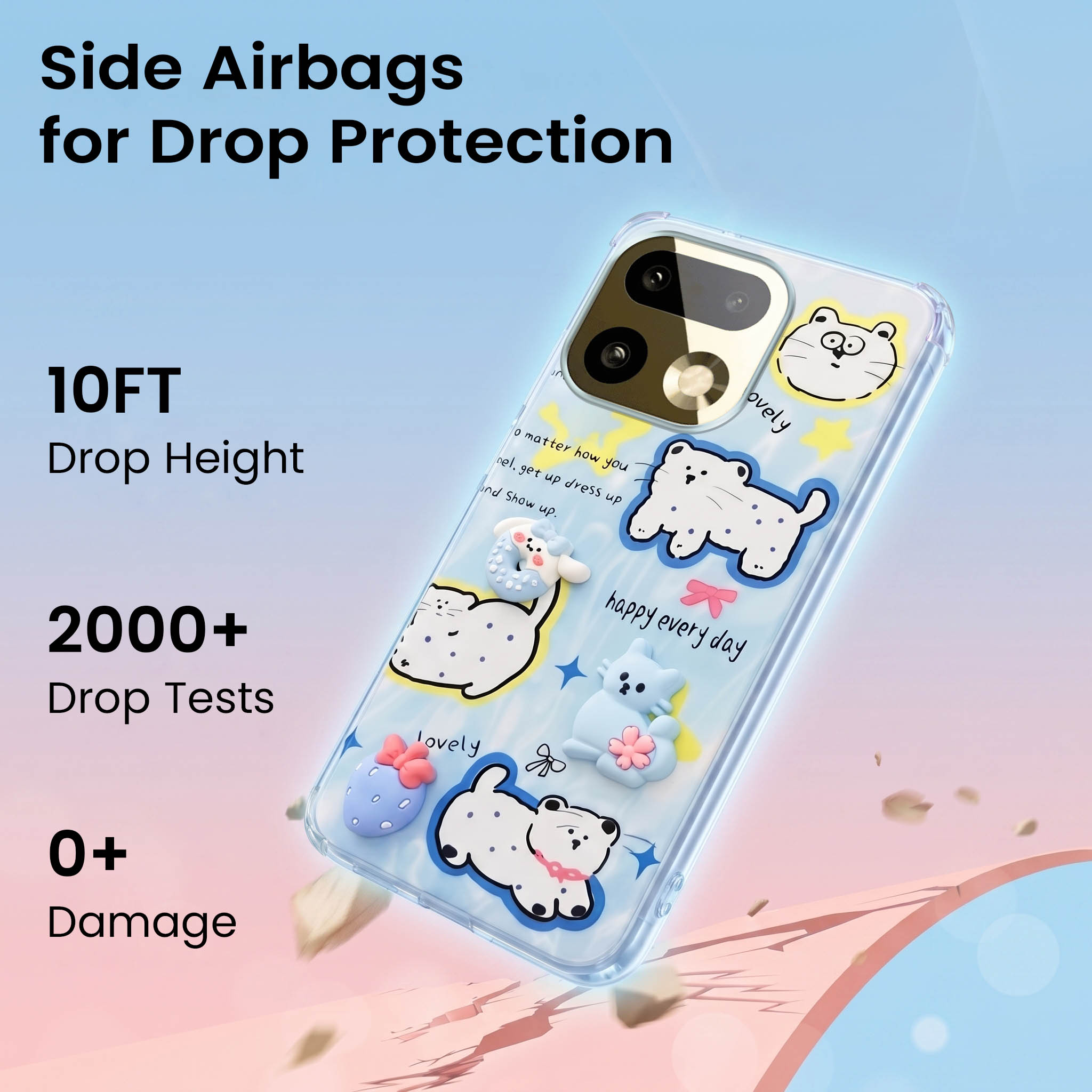 For Realme 16 Pro Plus 5G Back Cover Case (3D Cute Cartoons | Hard Back Side Soft | Matte Premium Finish | HD Printing)