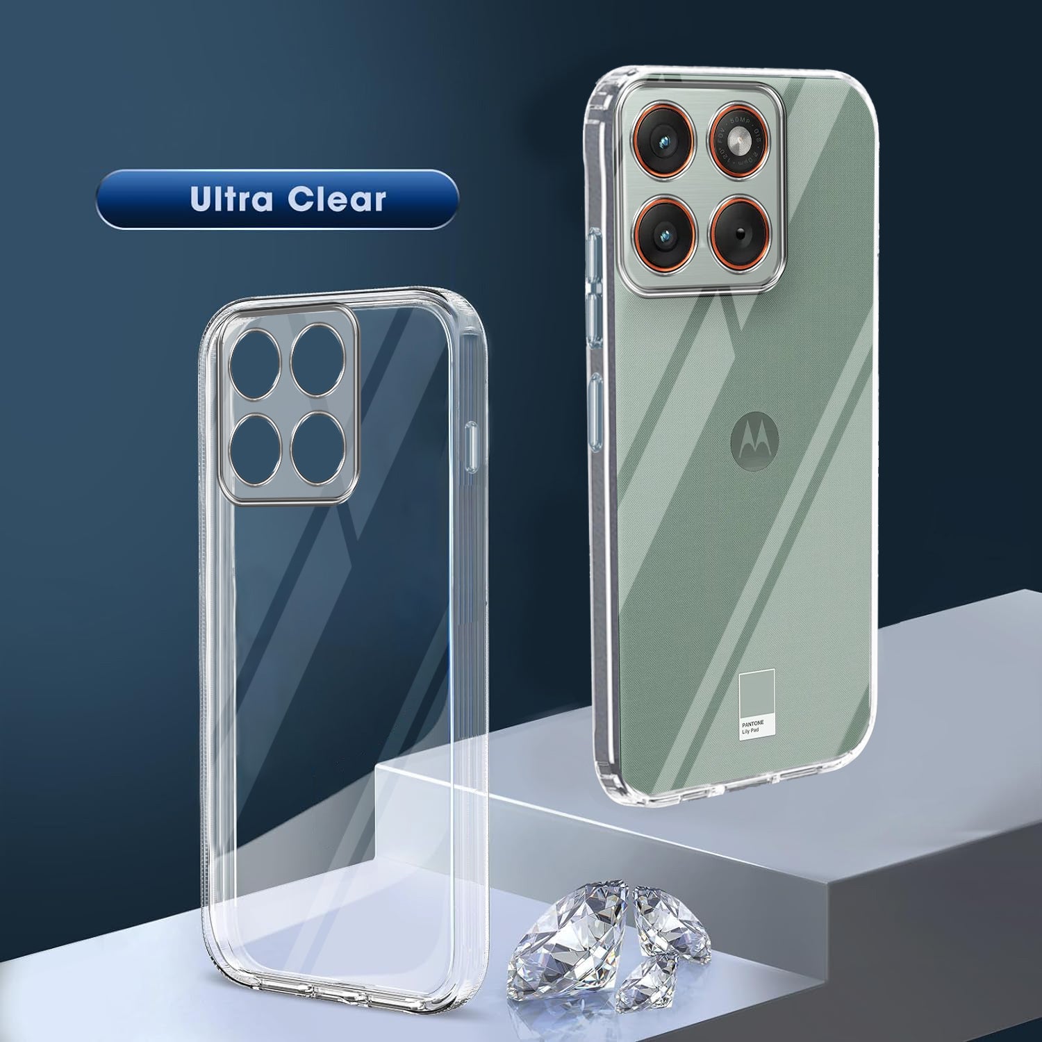 For Motorola Moto Edge 70 Silicone Back Cover Case (Clear Shockproof Case with Camera Protection | Soft and Flexible | Transparent)