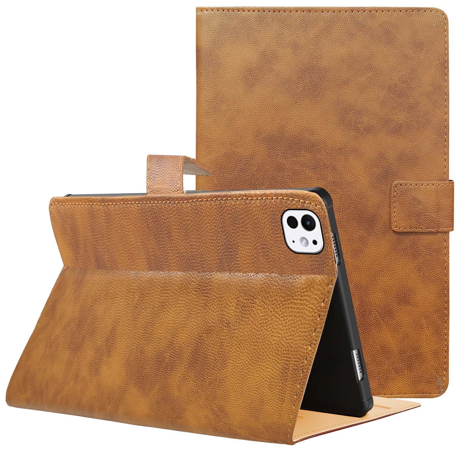 For Apple iPad Pro 11 Inch (2024) Flip Cover Folio Cover A2836/A2837/A3006/iPad16,3/6,4 (PU Leather | Multi-Angle Smart Stand | Card Storage Slots | Silicone Back Pouch)