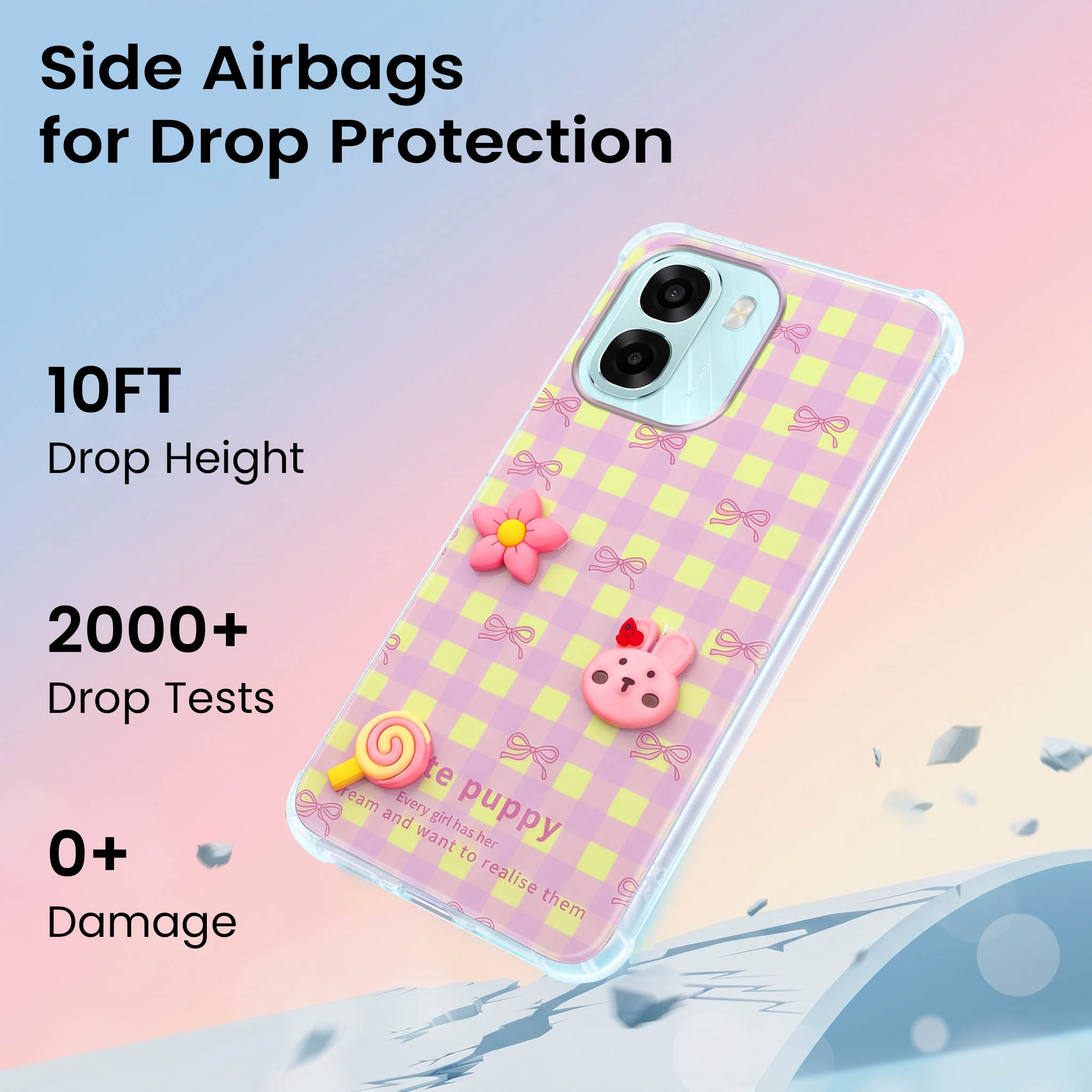 For Oppo A6X | Oppo A6S Back Cover Case (3D Cute Cartoons | Hard Back Side Soft | Matte Premium Finish | HD Printing)