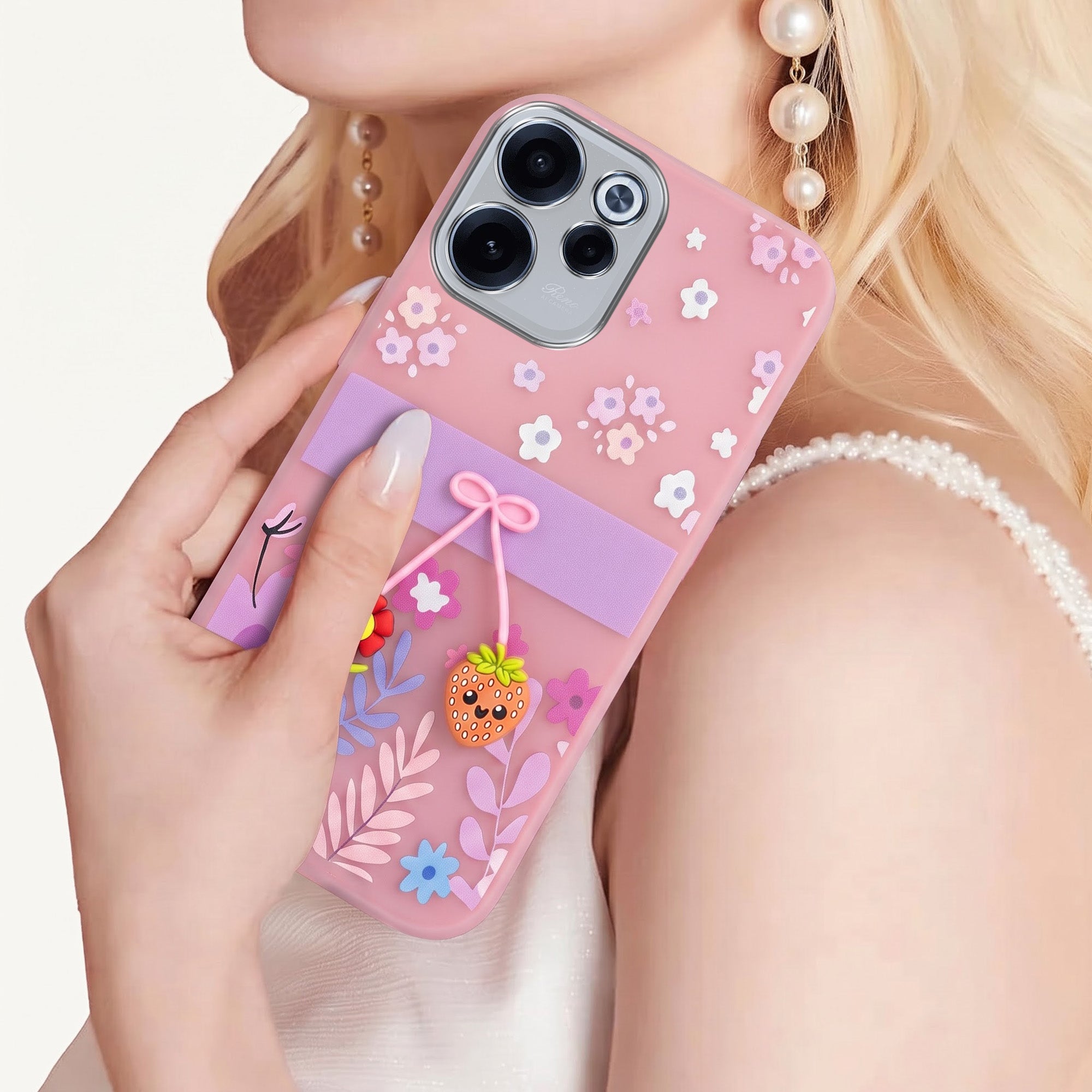 For Oppo Reno 15c Back Cover Case (3D Cute Cartoons | Hard Back Side Soft | Matte Premium Finish | HD Printing)