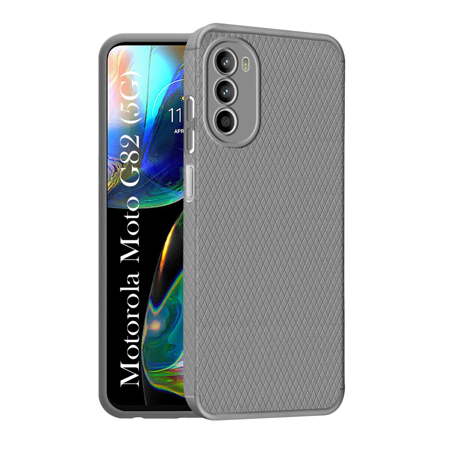 For Motorola Moto G82 5G Back Cover Case (Liquid Silicone | Side Grip | Camera Protection)