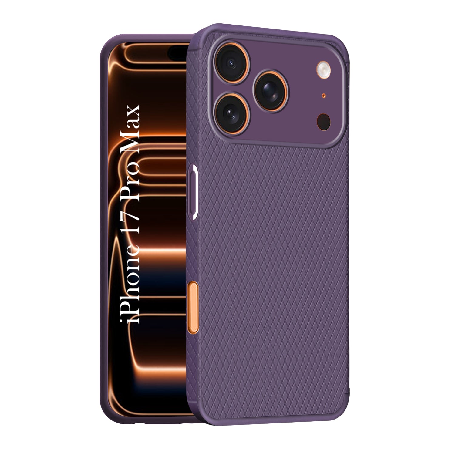 For Apple iPhone 17 Pro Max Back Cover Case (Camera Protection | Side Grip Texture | Soft and Flexible)