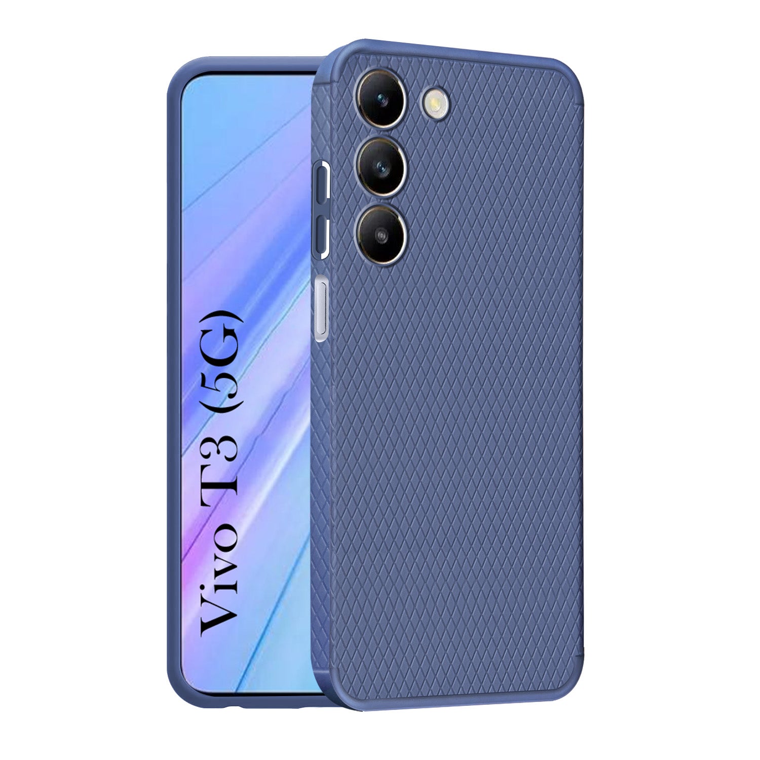 For Vivo T3 5G  Back Cover Case (Liquid Silicone | Side Grip | Camera Protection)