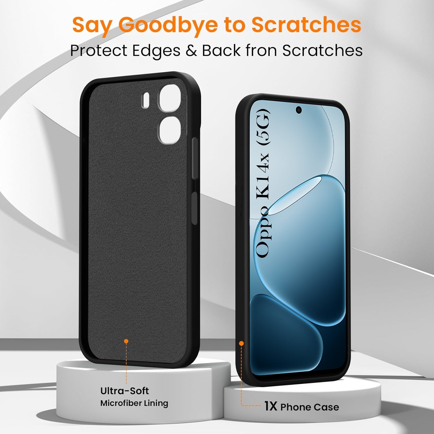 For Oppo K14x 5G Back Cover Case Rubberised (Textured Grip Design | Micro-Fiber Cloth Inside | Slim and Light Weight | Soft Touch and Feel)