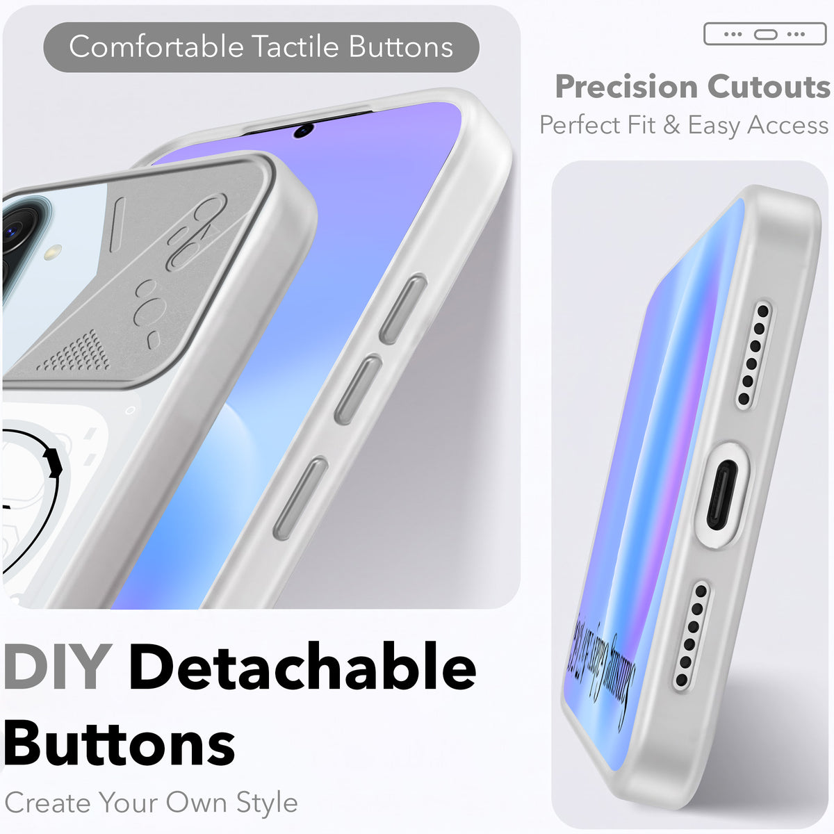 For Samsung Galaxy A57 5G Metallic Back Cover Case (Metallic Camera Protection & Buttons | Translucent Milky Shade | Hard Polycarbonate)