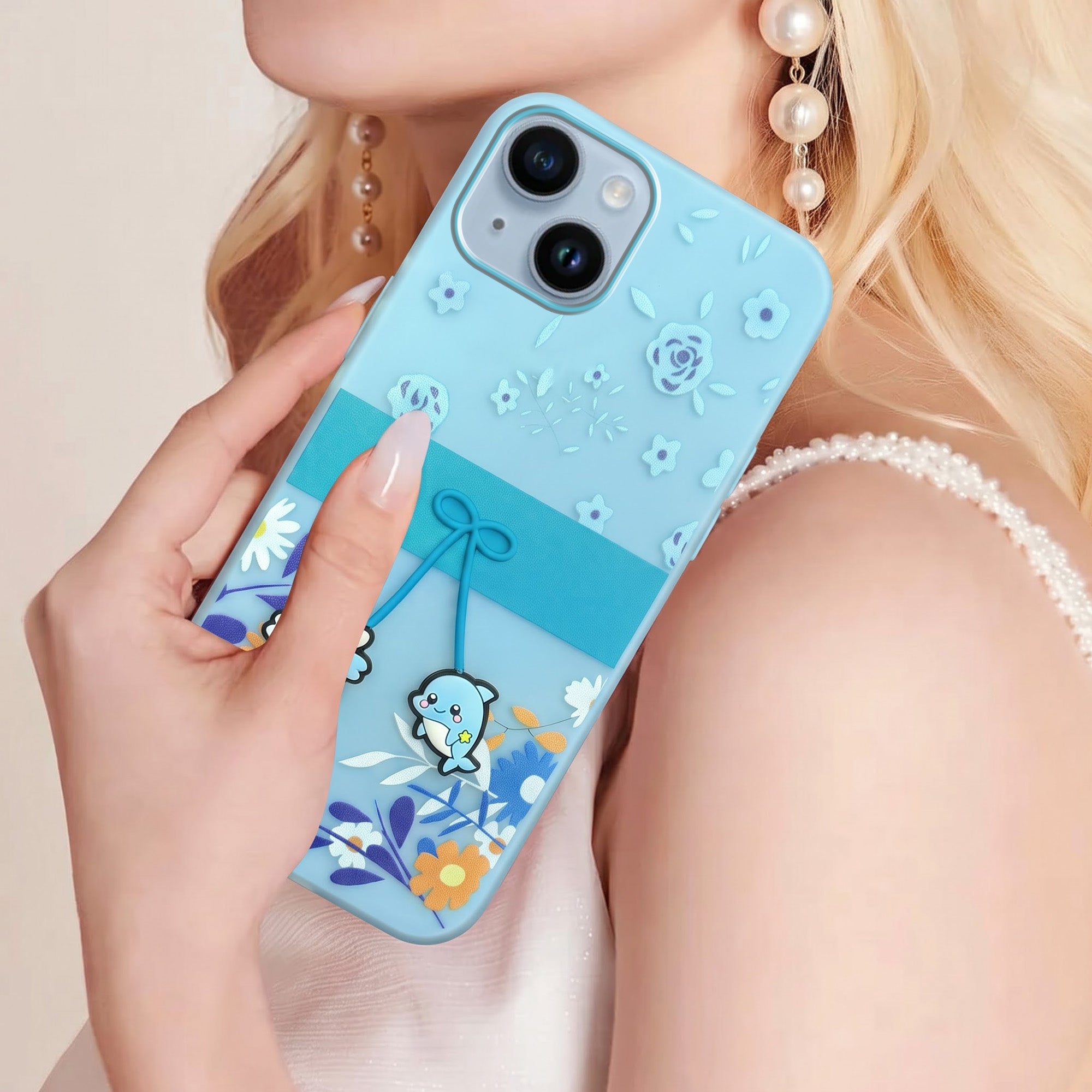 For Apple iPhone 14 Back Cover Case (3D Cute Cartoons | Hard Back Side Soft | Matte Premium Finish | HD Printing)