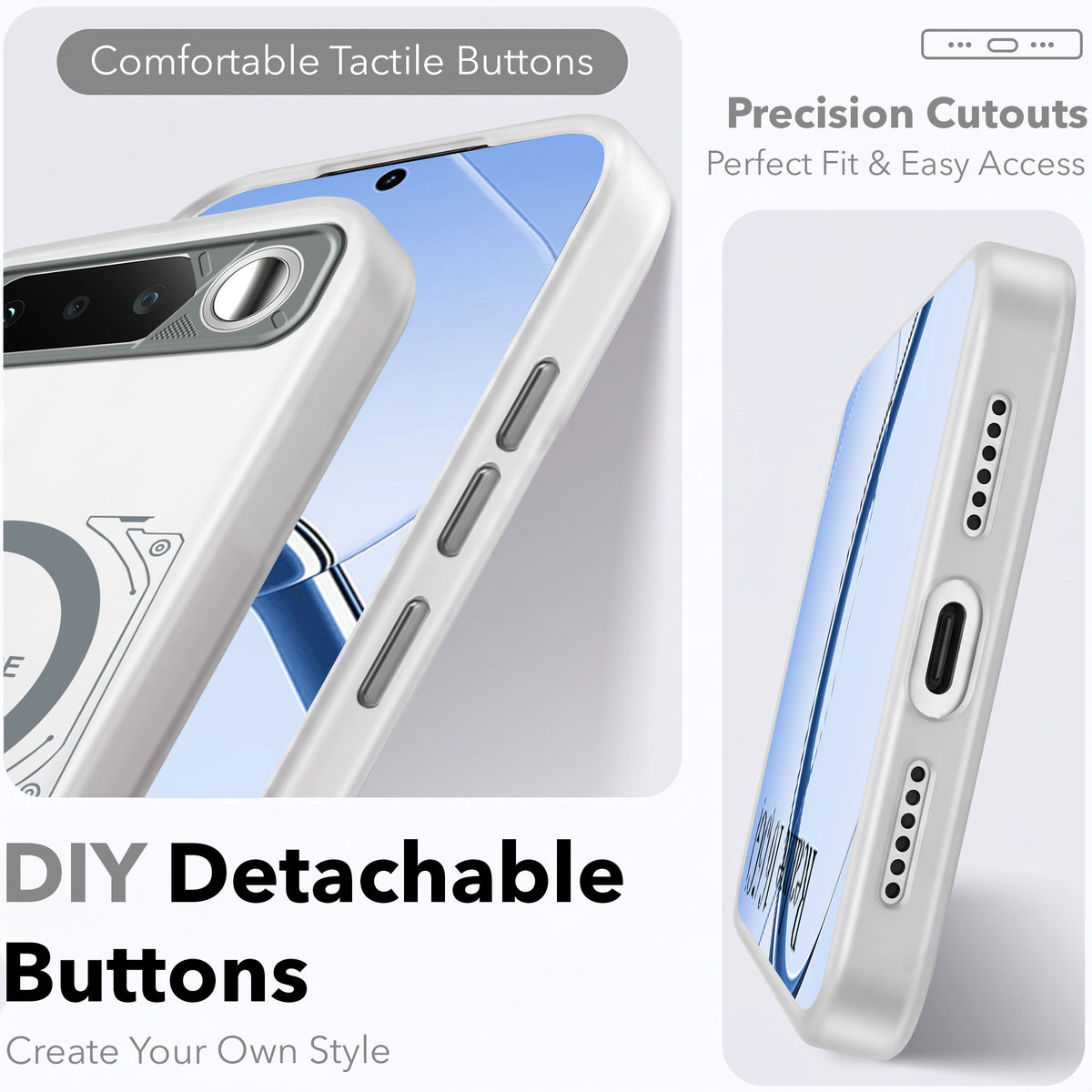 For Realme 16 Metallic Back Cover Case (Metallic Camera Protection & Buttons | Translucent Milky Shade | Hard Polycarbonate)