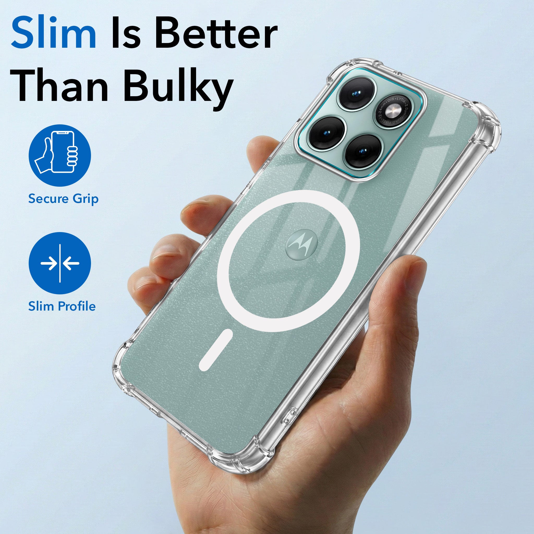 For Motorola Moto Edge 70 Fusion Back Cover Shockproof Crystal-Clear (Magsafe Wireless Support | Drop & Camera Protection | Hard Polycarbonate)