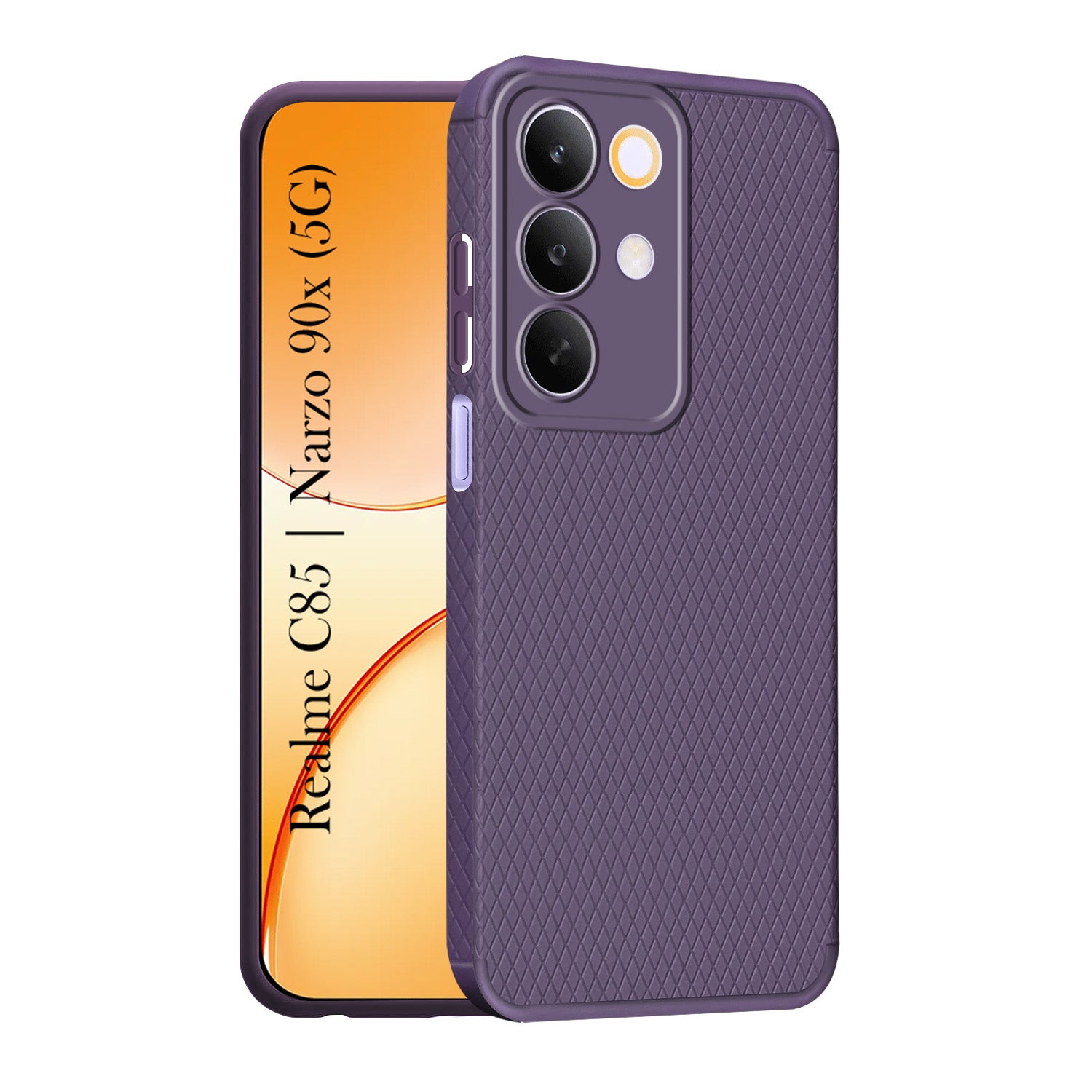 For Realme C85 5G | Realme Narzo 90x Back Cover Case Liquid Silicone (Camera Protection | Side Grip Texture | Soft and Flexible)