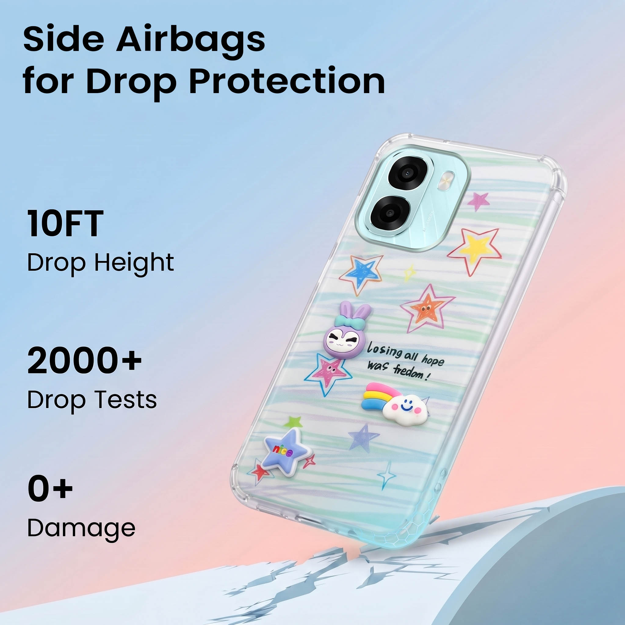 For Oppo A6X | Oppo A6S Back Cover Case (3D Cute Cartoons | Hard Back Side Soft | Matte Premium Finish | HD Printing)