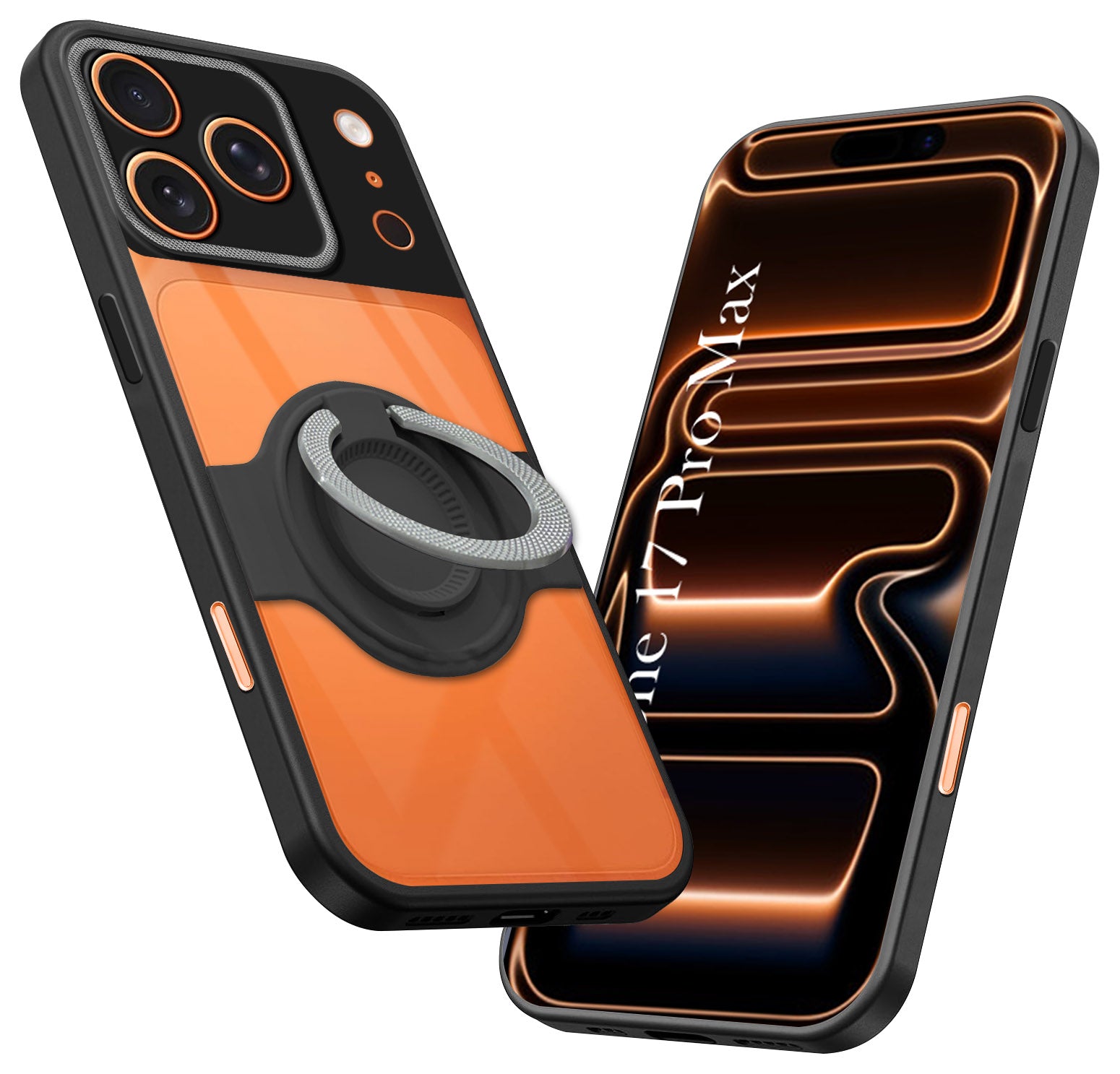 For Apple iPhone 17 Pro Max Back Cover Case with stand (Built-in Ring Holder Kickstand | Lifetime Anti Yellow | Camera Protection)