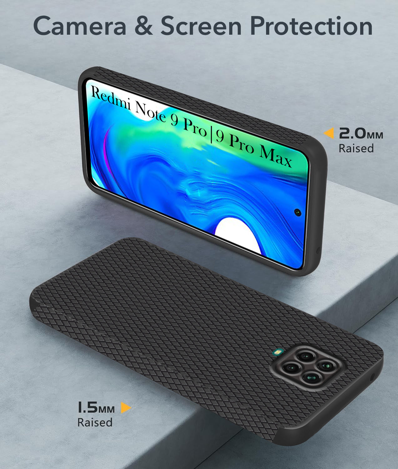 For Redmi Note 9 Pro | 9 Pro Max | Note 10 Lite Back Cover Case (Liquid Silicone | Side Grip | Camera Protection)