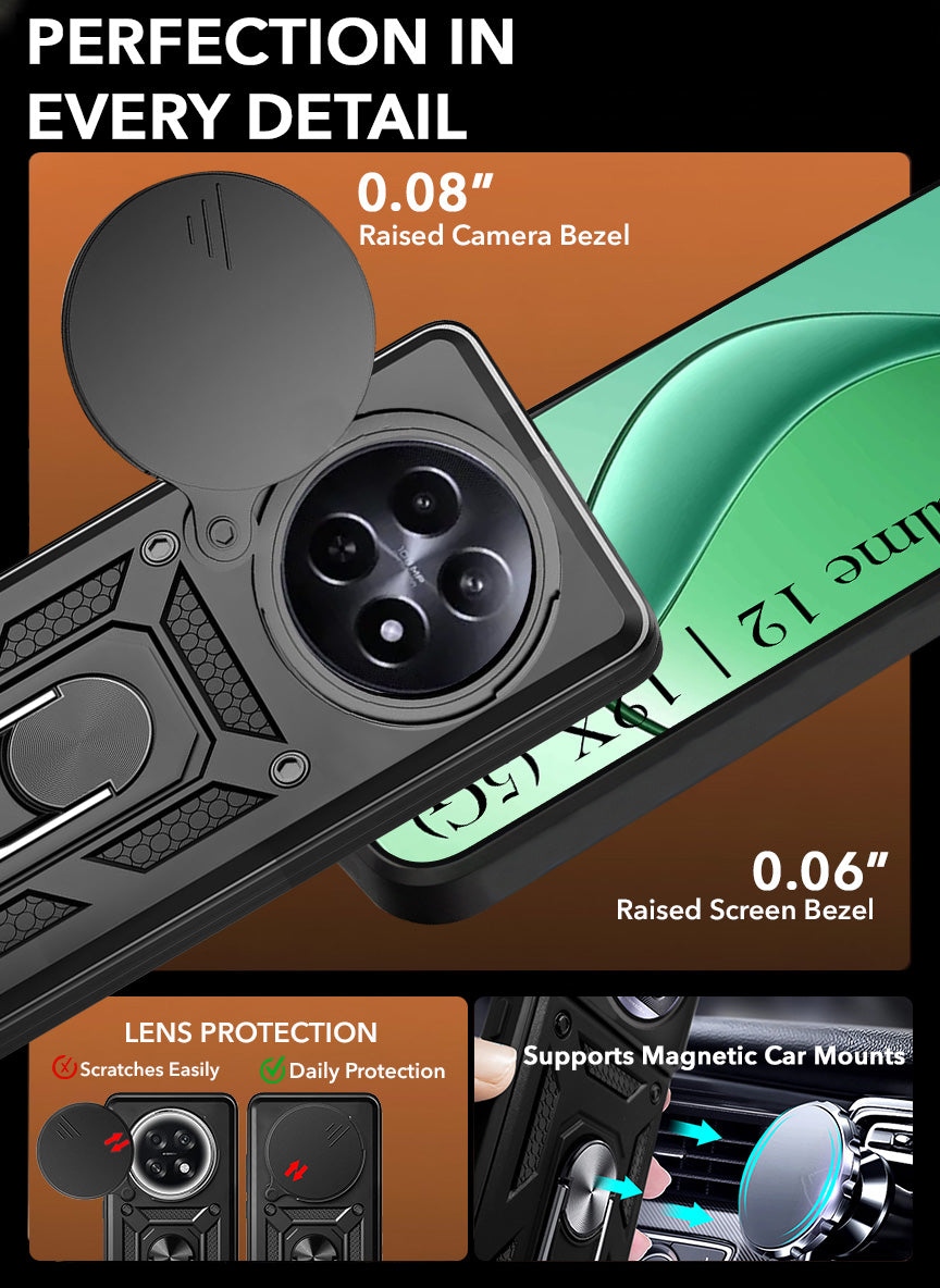 For Realme 12 | Realme 12X Back Cover Case (Hybrid Dual Armor Polycarbonate)