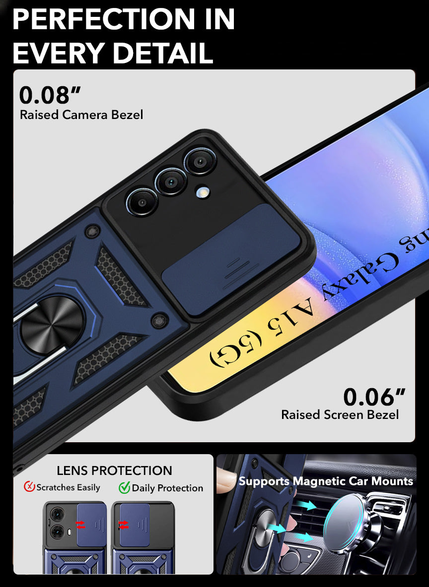 For Samsung Galaxy A15 5G Back Cover Case (Hybrid Dual Armor Polycarbonate)