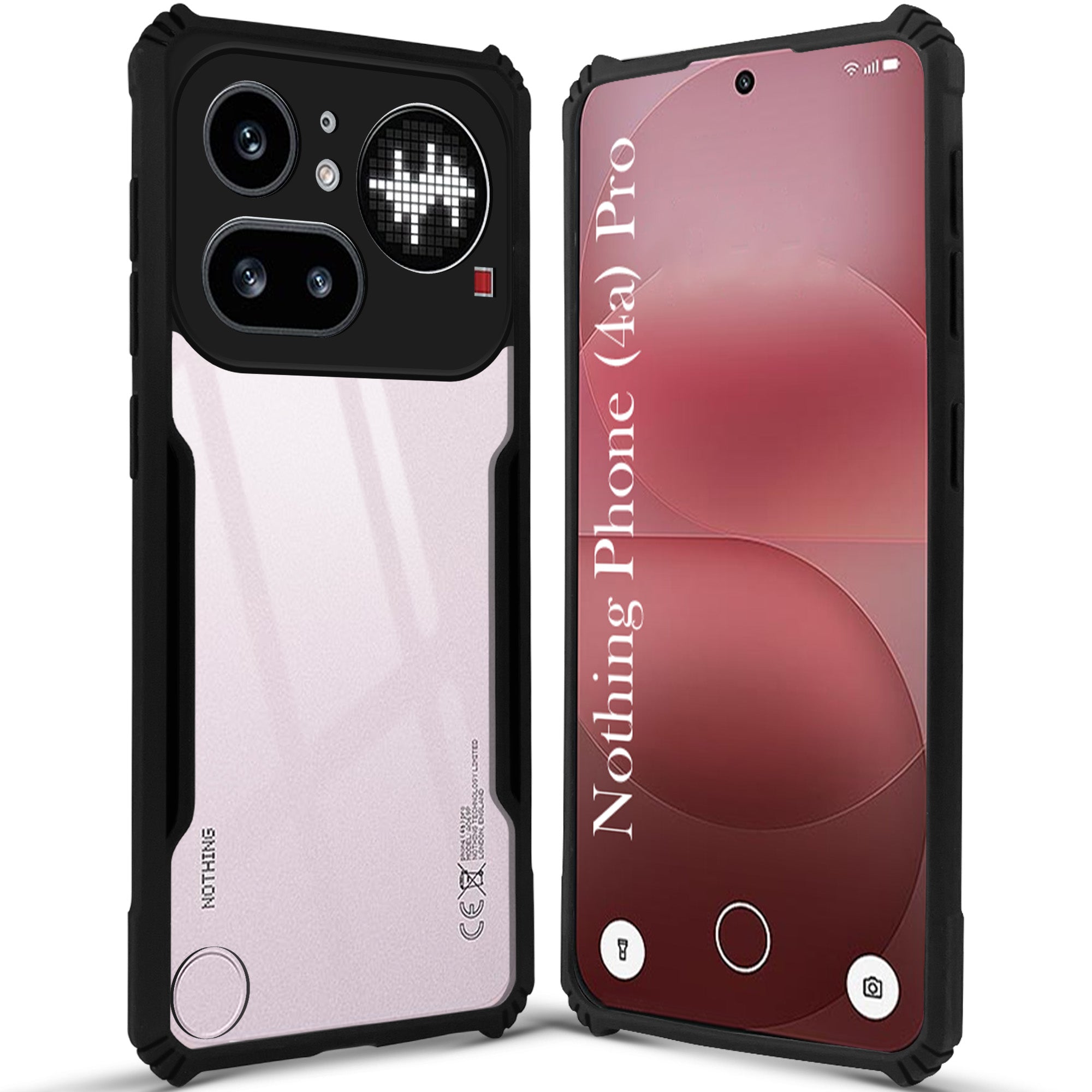 For Nothing Phone 4A Pro 5G Back Cover Case Hybrid (Shockproof with Polycarbonate Clear Panel | Professional Black)