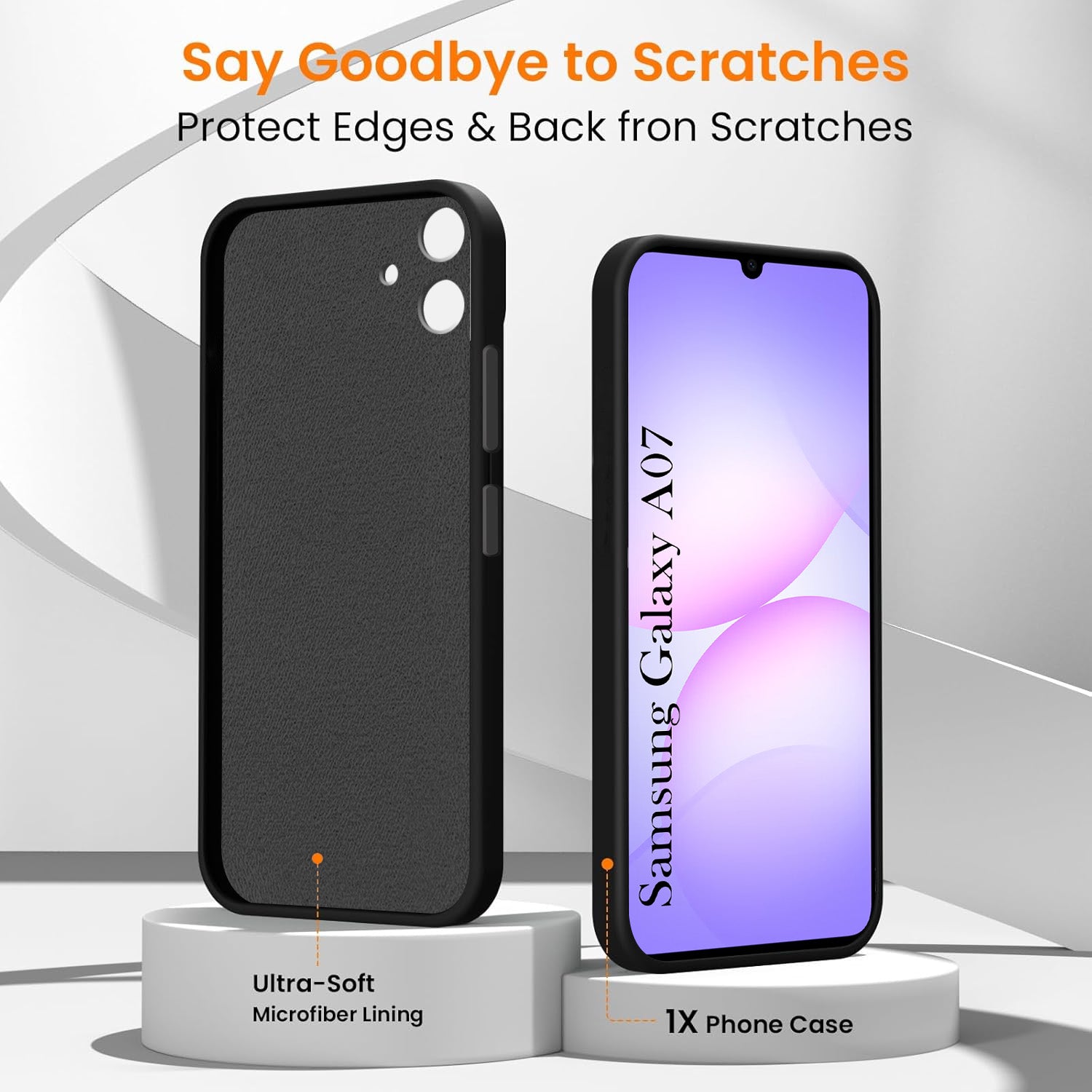 For Samsung Galaxy A07 5G Back Cover Case (Textured Grip Design | Micro-Fiber Cloth Inside | Slim and Light Weight | Soft Touch and Feel)