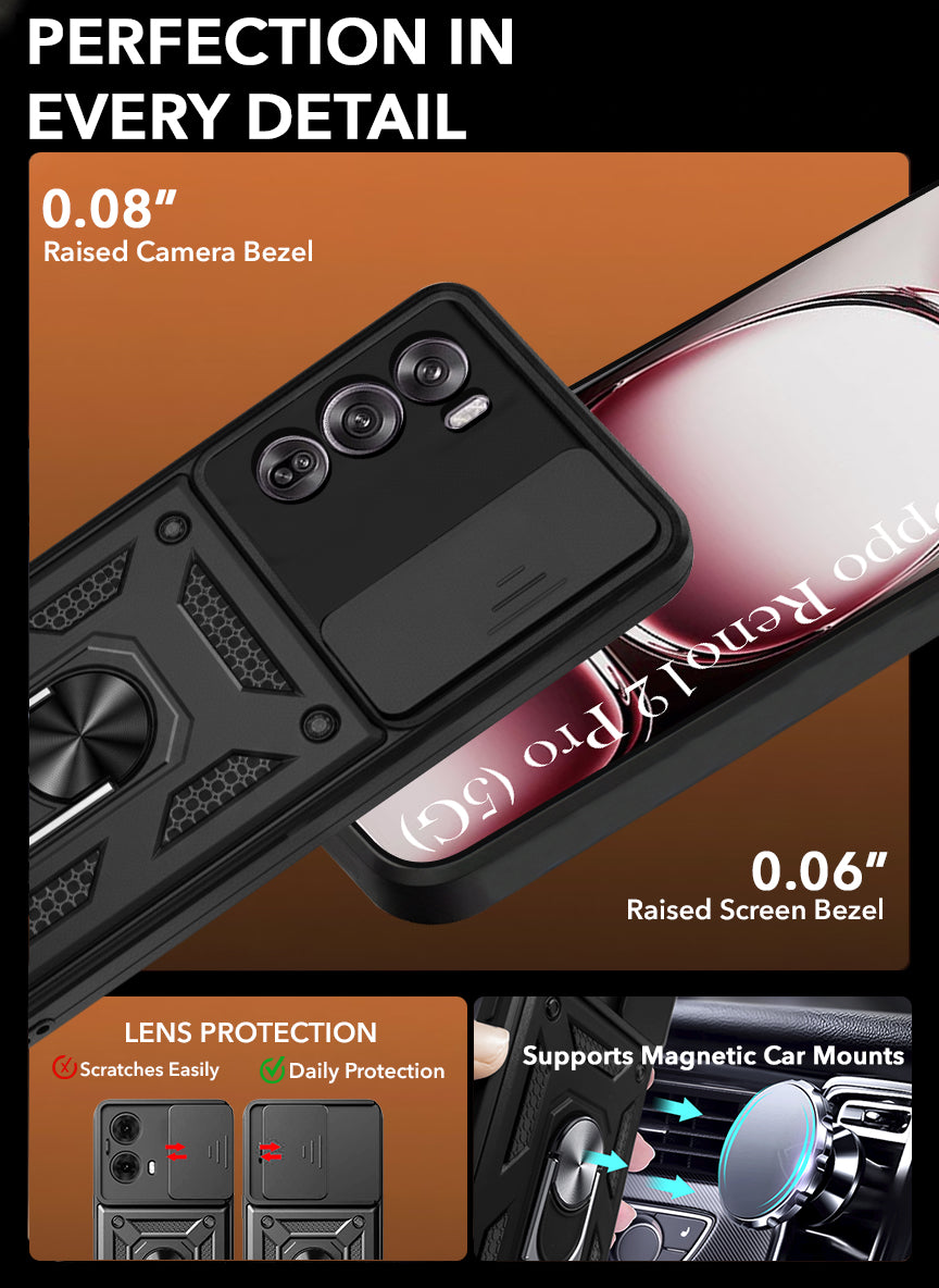 For Oppo Reno12 Pro 5G | Oppo Reno 12 Pro 5G Back Cover Case (Hybrid Dual Armor Polycarbonate)