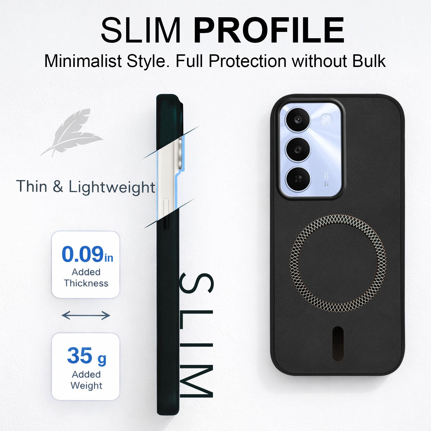 For Realme C83 5G Back Cover Case Leather Finish (MagSafe Compatible Wireless Charging | Soft Touch | Camera Bump Protection)