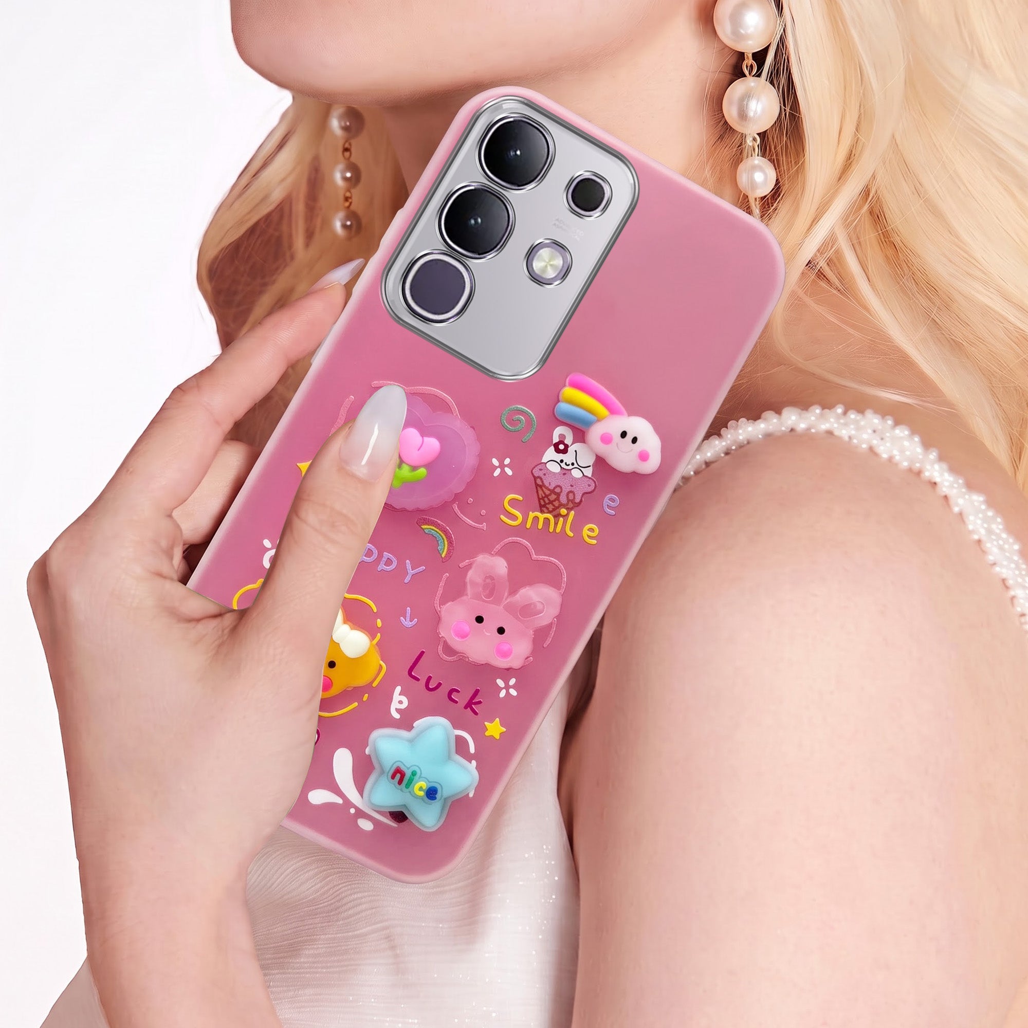 For Vivo T4x | Vivo Y31 Pro Back Cover Case (Cute 3D cartoon charms design | Slim Aesthetic Case for Girls | Camera Protection | Hard Unbreakable)
