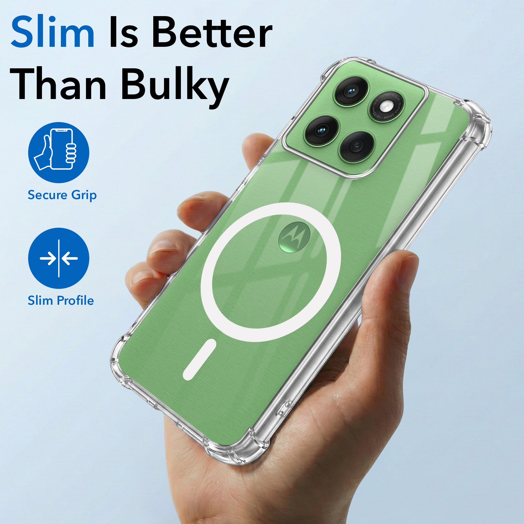 For Motorola Moto Edge 60 Back Cover Shockproof Crystal-Clear (Magsafe Wireless Support | Drop & Camera Protection | Hard Polycarbonate)
