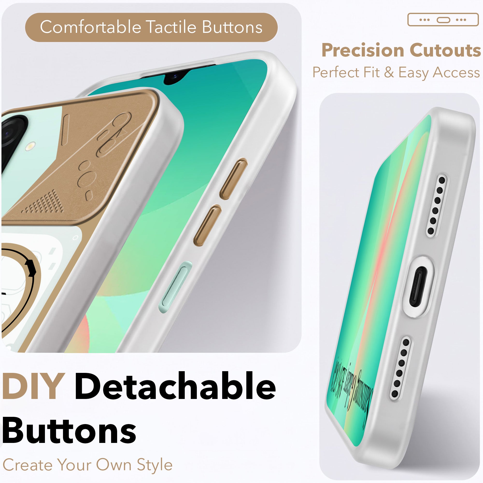 For Samsung Galaxy A26 5G Metallic Back Cover Case (Metallic Camera Protection & Buttons | Translucent Milky Shade | Hard Polycarbonate)