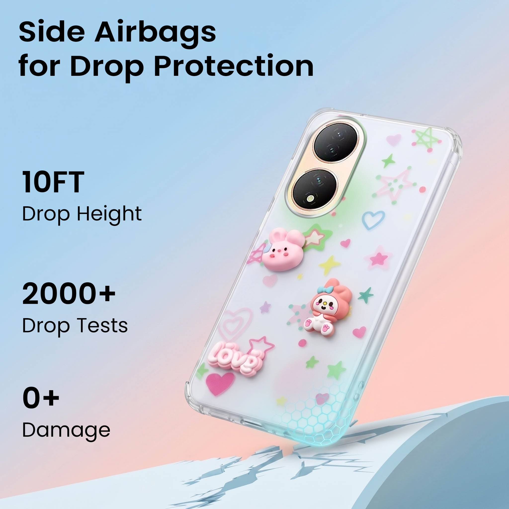 For Vivo Y100 Back Cover Case (3D Cute Cartoons | Hard Back Side Soft | Matte Premium Finish | HD Printing)