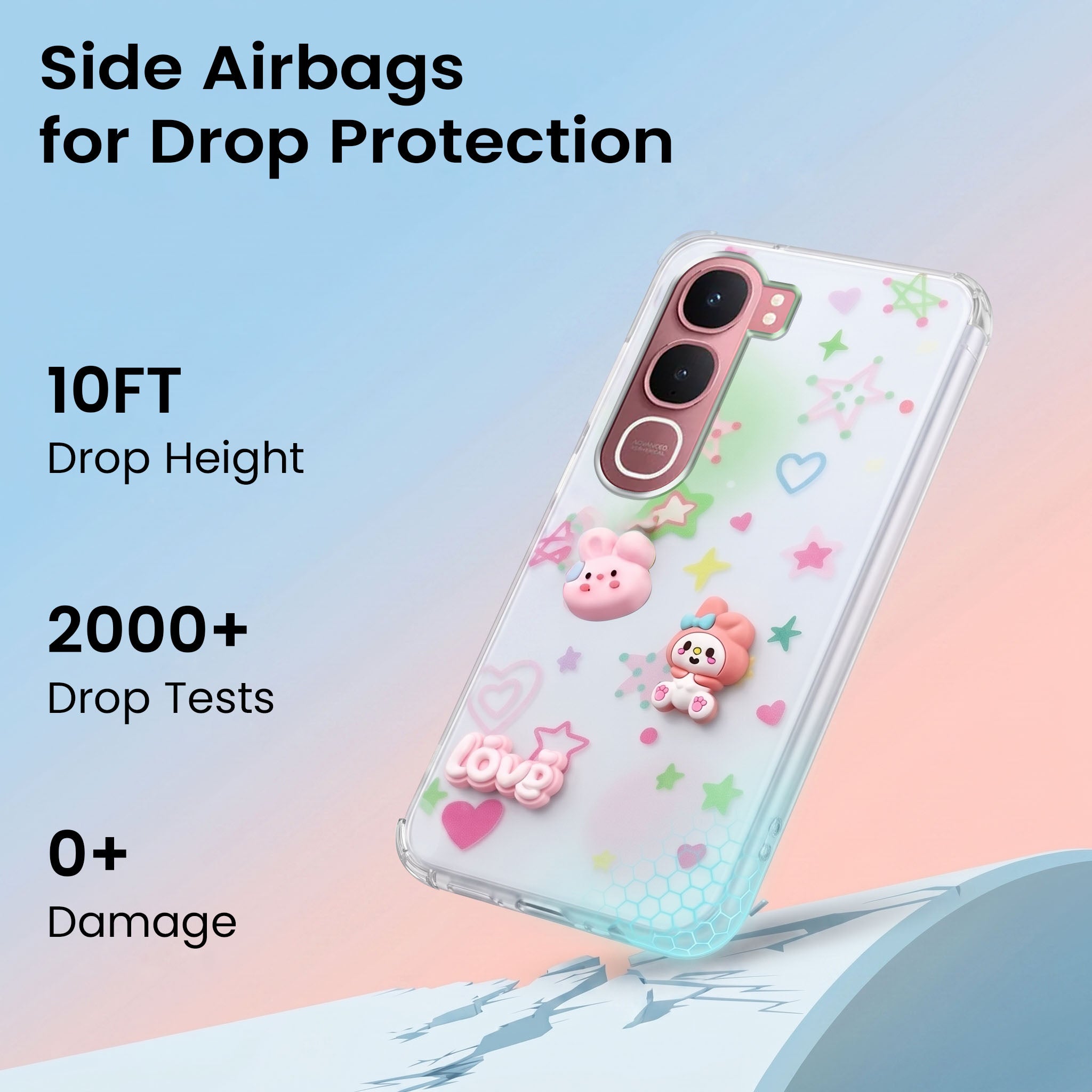 For Vivo Y31 5G Back Cover Case (3D Cute Cartoons | Hard Back Side Soft | Matte Premium Finish | HD Printing)