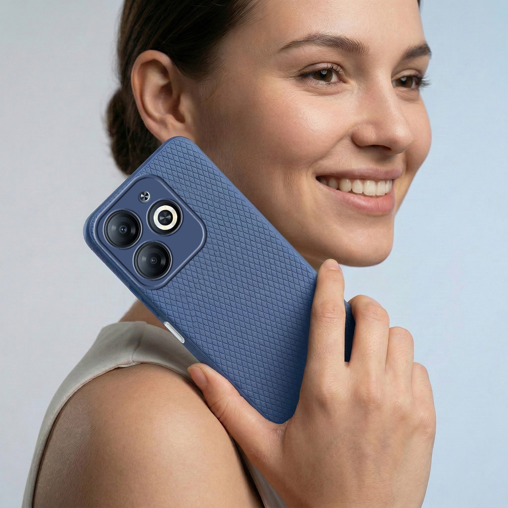 For Infinix Smart 8 HD Combo with Back Cover and 9H Tempered Glass (Liquid Silicone | Camera Protection | Oleophobic Coating Screen Glass)