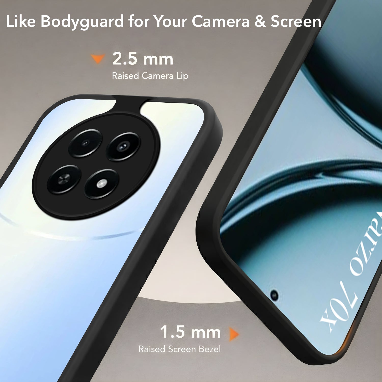 For Realme Narzo 70x 5G Back Cover Case (Built-in Stand | Lifetime Anti Yellow | Kickstand Shockproof | Camera Protection | MagSafe Compatible)