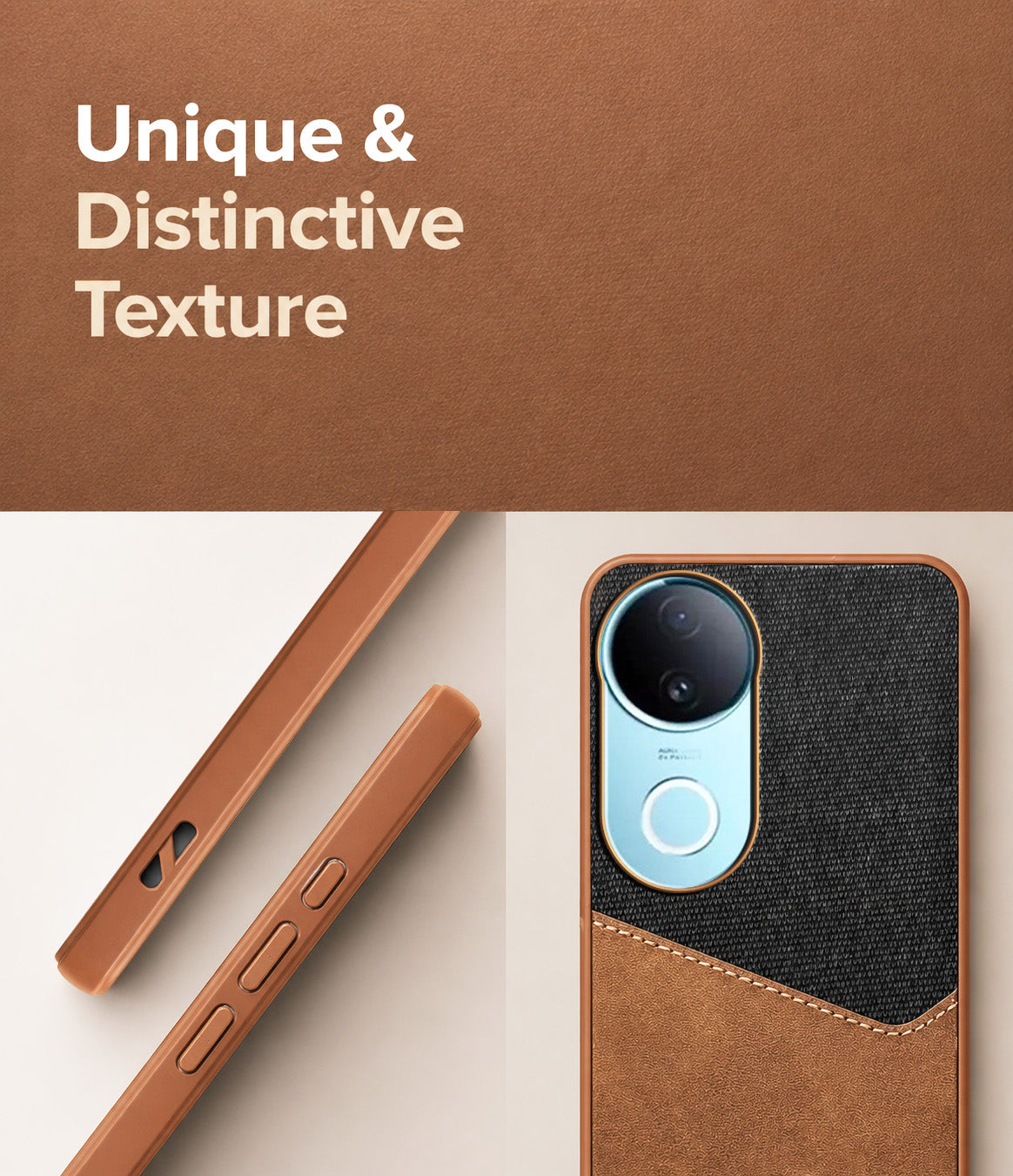 For Vivo iQOO Z10R Back Cover Case (Dual PU Leather Stitch | Professional Minimalist | Soft and Flexible)