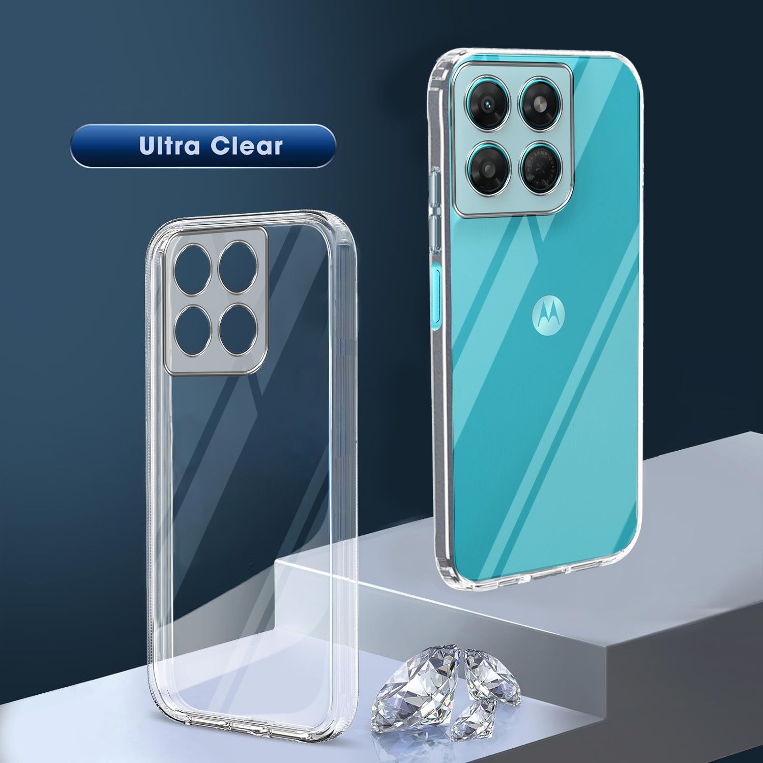 For Motorola Moto G37 Back Cover Case Silicone (Clear Shockproof Case with Camera Protection | Soft and Flexible | Transparent)