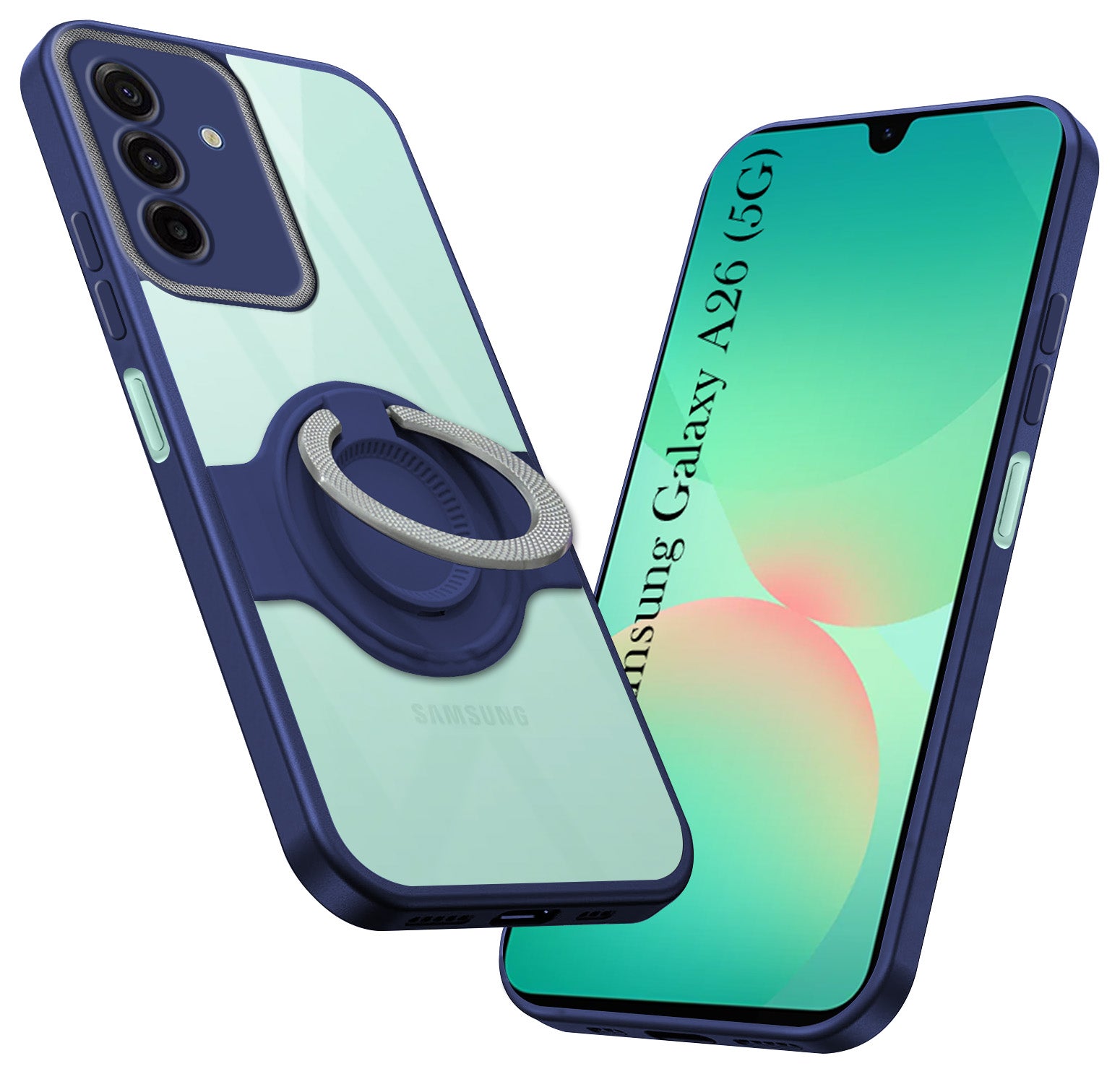 For Samsung Galaxy A26 5G Back Cover Case with stand (Built-in Ring Holder Kickstand | Lifetime Anti Yellow | Camera Protection)