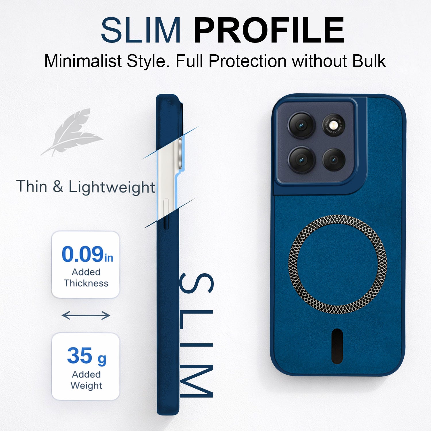 For Motorola Moto G86 Power Back Cover Case Leather Finish (MagSafe Compatible Wireless Charging | Soft Touch | Camera Bump Protection)