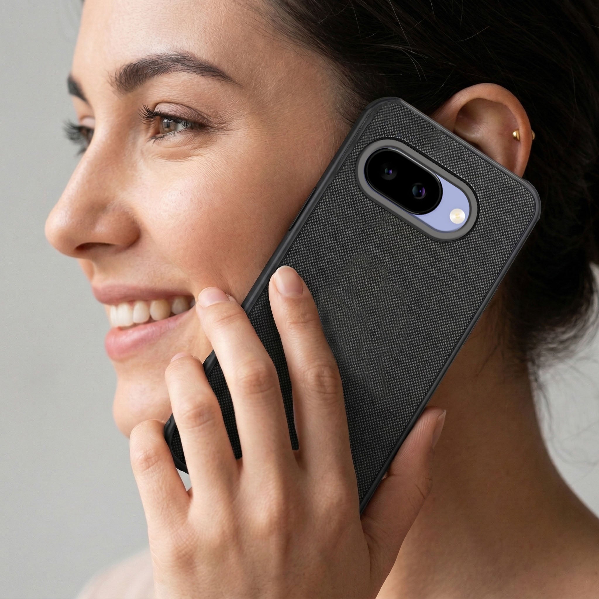For Google Pixel 9A Combo (Textured Grip Design | Micro-Fiber Cloth Inside | Oleophobic Coating Screen Glass)